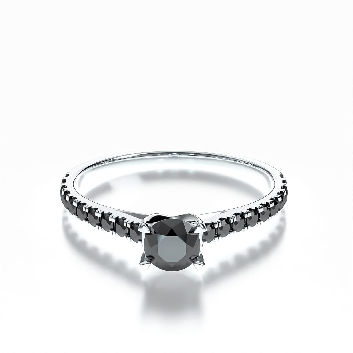 Pierścionek zaręczynowy Share Your Love: białe złoto, czarny diament