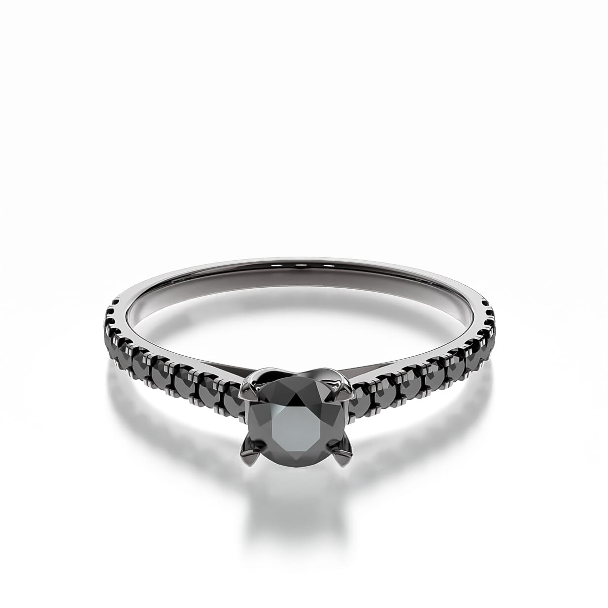 Pierścionek zaręczynowy Share Your Love: czarne złoto, czarny diament