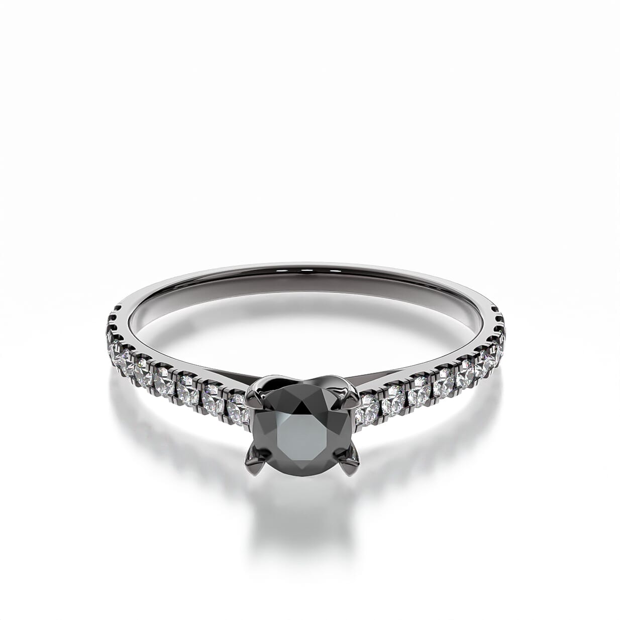 Pierścionek zaręczynowy Share Your Love: czarne złoto, czarny diament