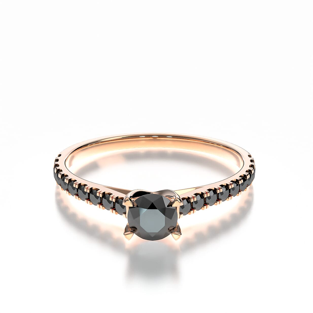 Pierścionek zaręczynowy Share Your Love: różowe złoto, czarny diament