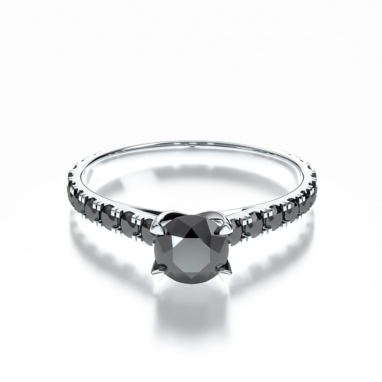 Pierścionek zaręczynowy Share Your Love: białe złoto, czarny diament