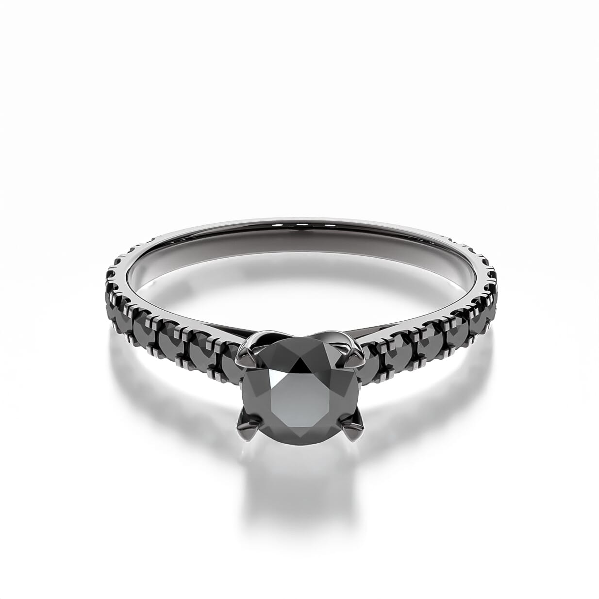 Pierścionek zaręczynowy Share Your Love: czarne złoto, czarny diament