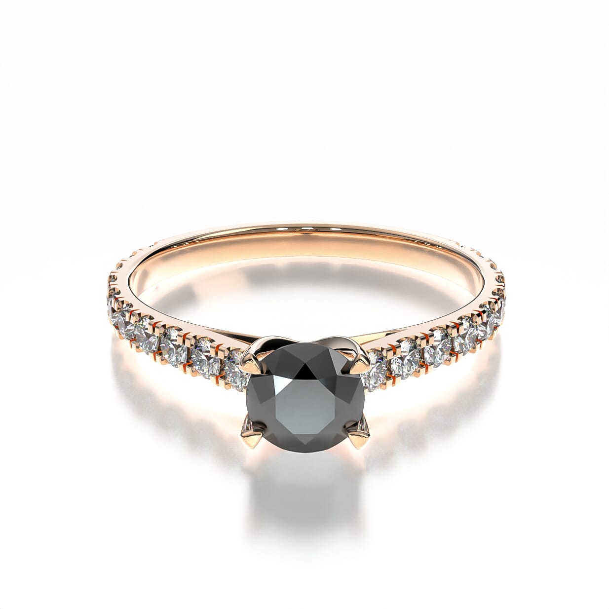 Pierścionek zaręczynowy Share Your Love: różowe złoto, czarny diament