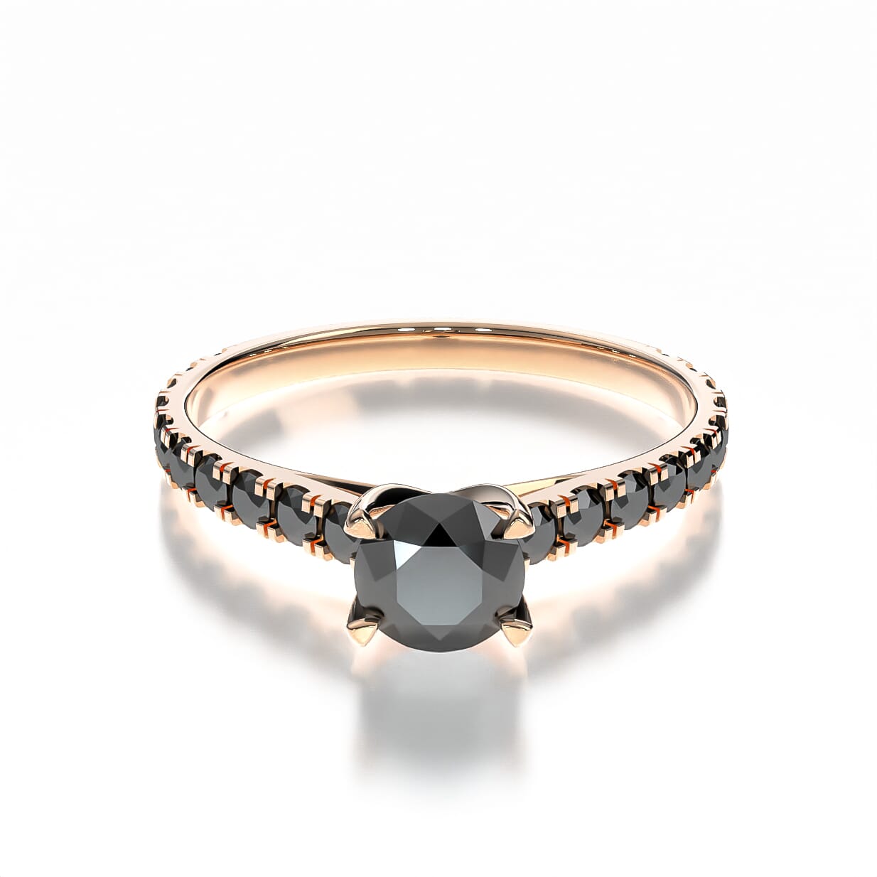 Pierścionek zaręczynowy Share Your Love: różowe złoto, czarny diament