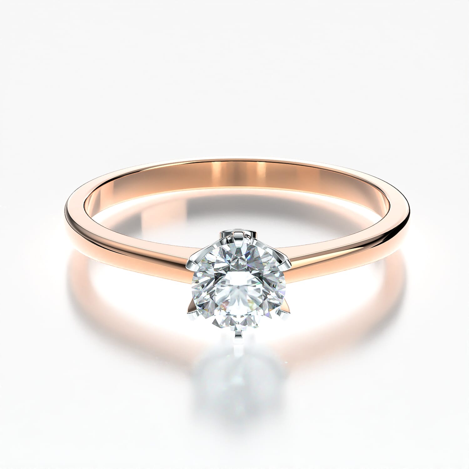 Pierścionek zaręczynowy The Journey: dwukolorowe złoto, diament 