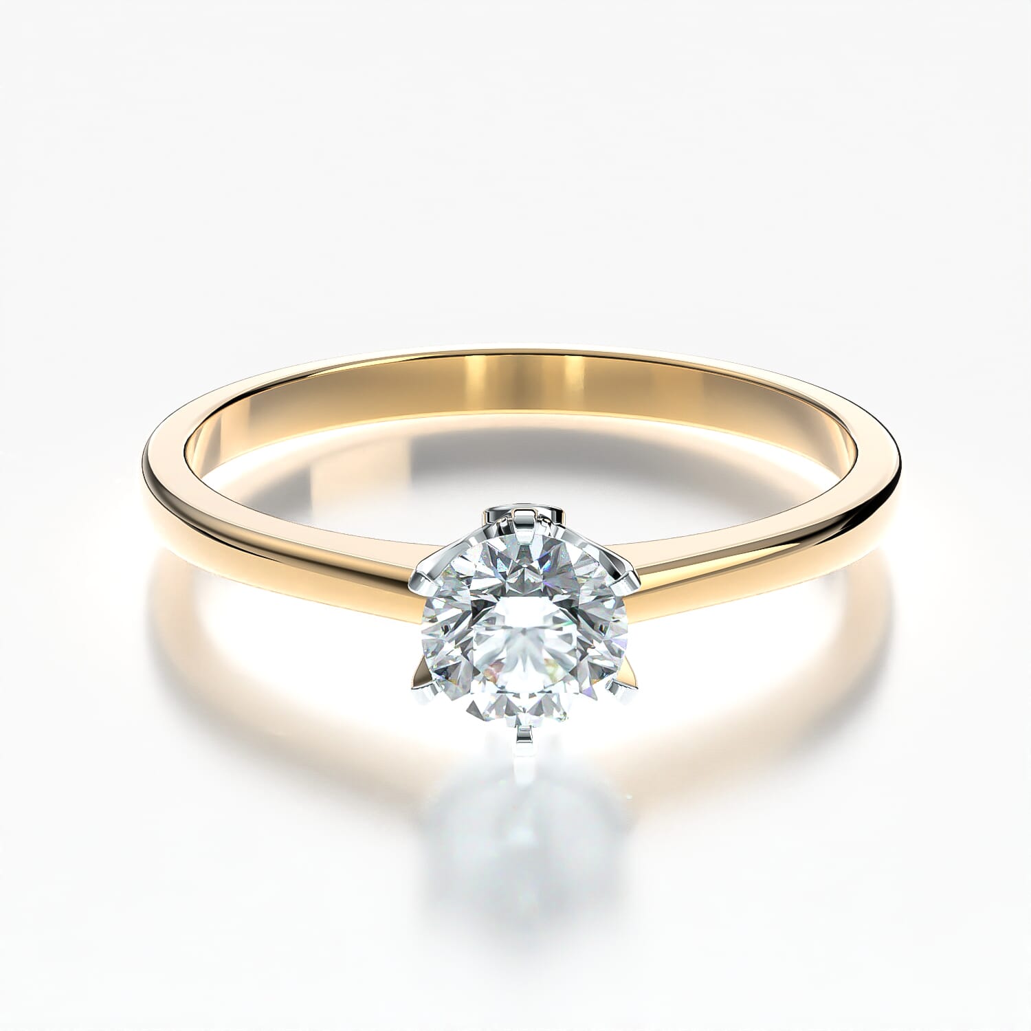 Verlobungsring The Journey: zweifarbiges Gold, Diamant