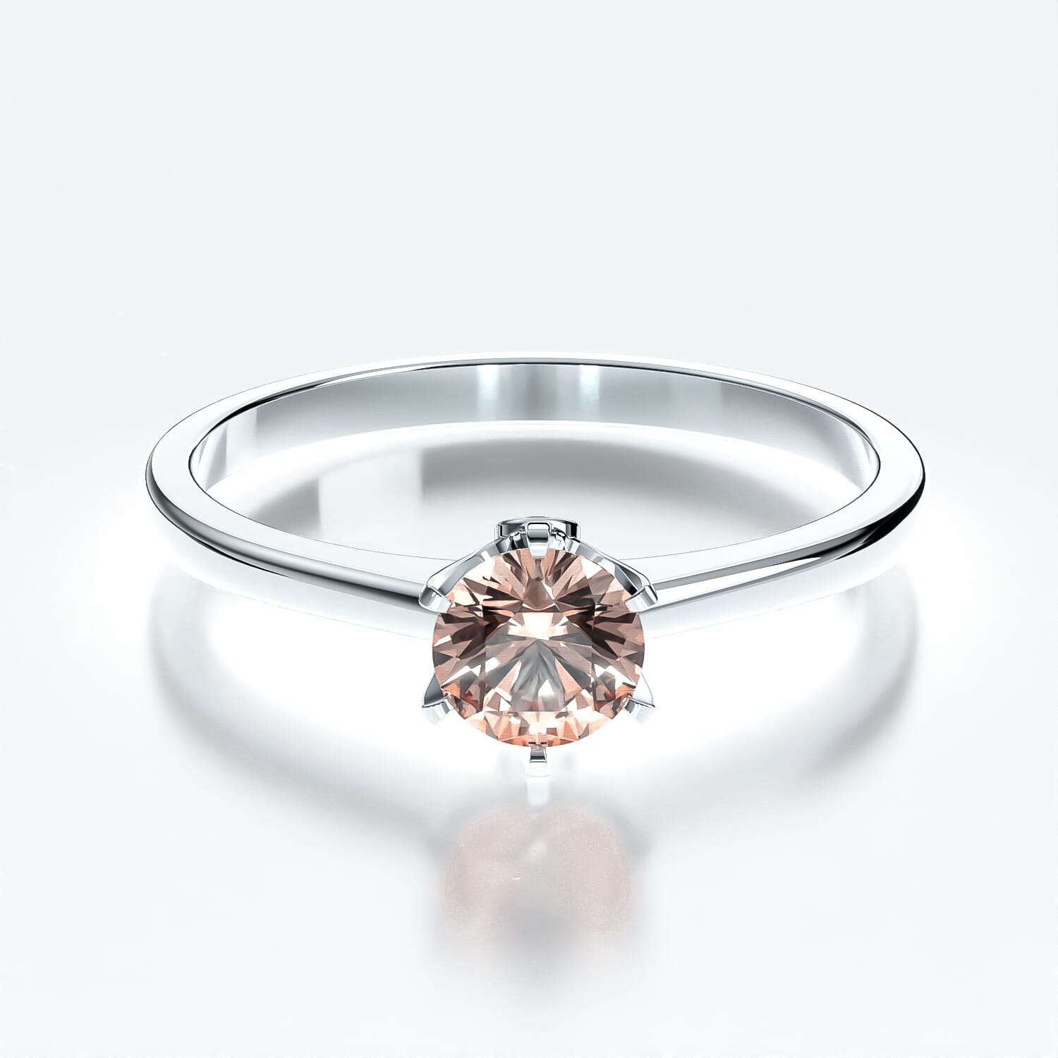 Pierścionek zaręczynowy The Journey: białe złoto, morganit