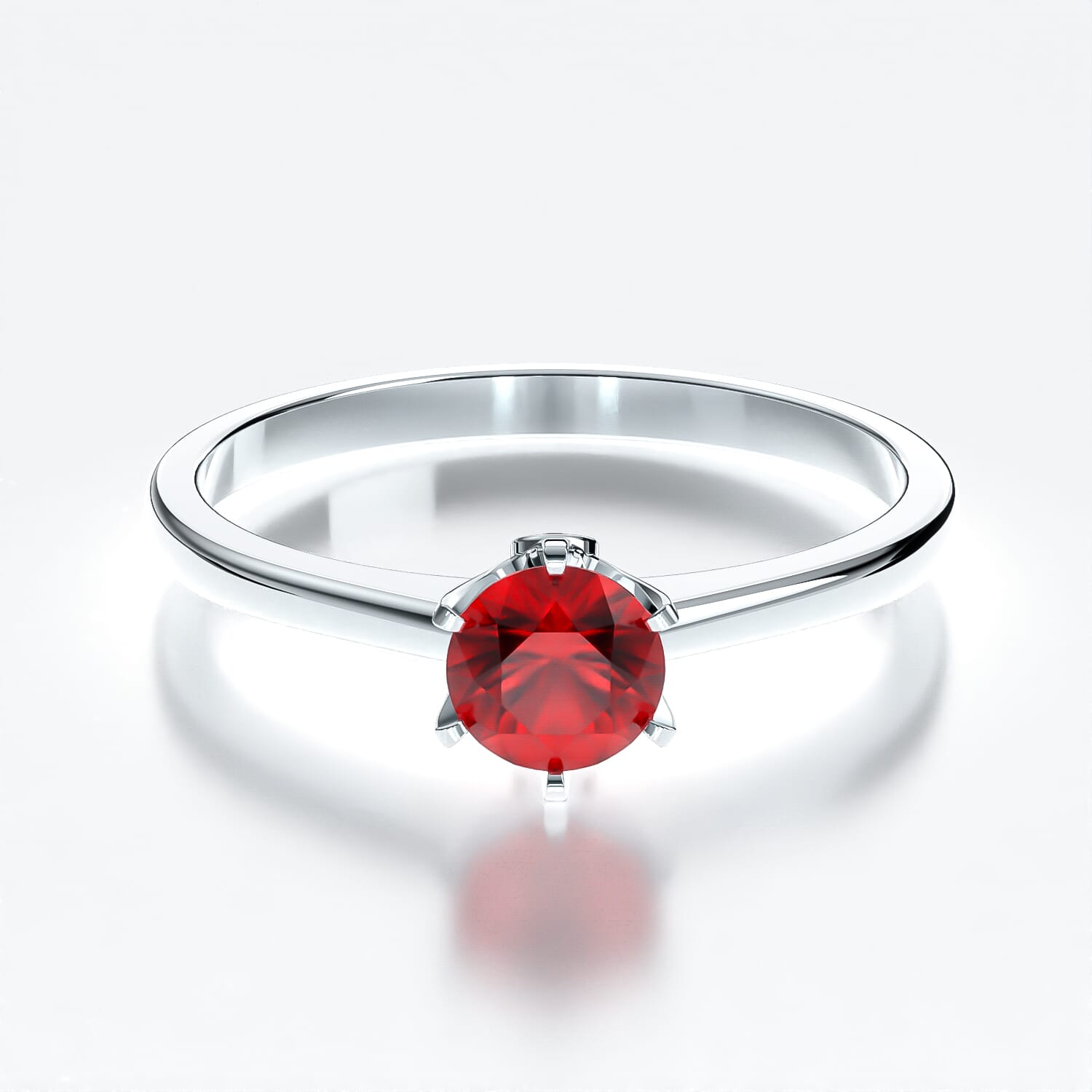 Verlobungsring The Journey: Weißgold, Rubin
