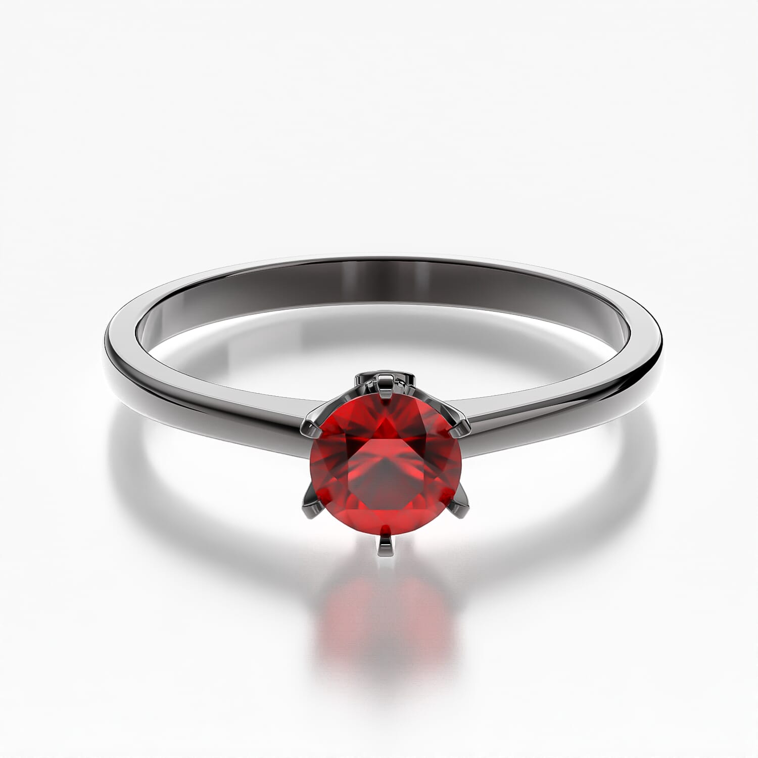 Pierścionek zaręczynowy The Journey: czarne złoto, rubin