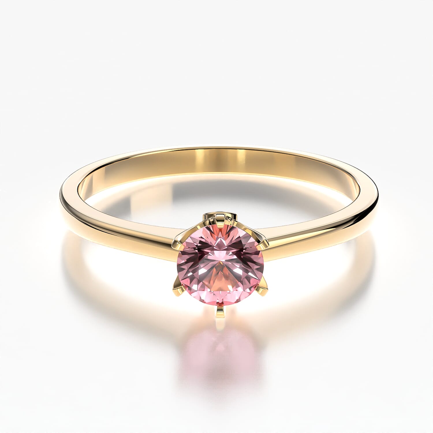 Pierścionek zaręczynowy The Journey: złoty, różowy szafir