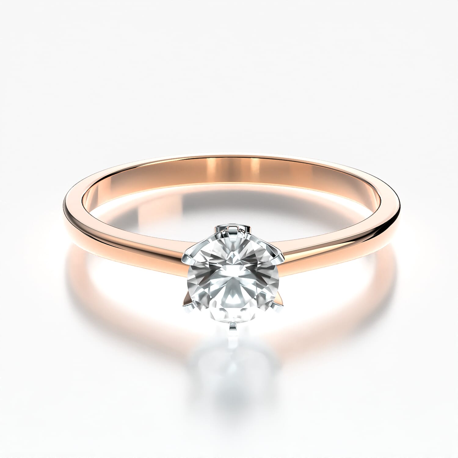 Pierścionek zaręczynowy The Journey: dwukolorowe złoto, z białym szafirem