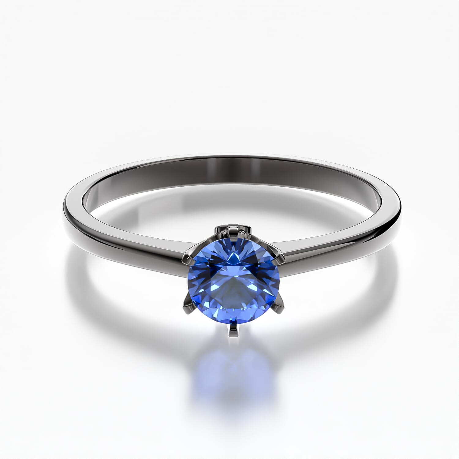 Pierścionek zaręczynowy The Journey: czarne złoto, niebieski szafir