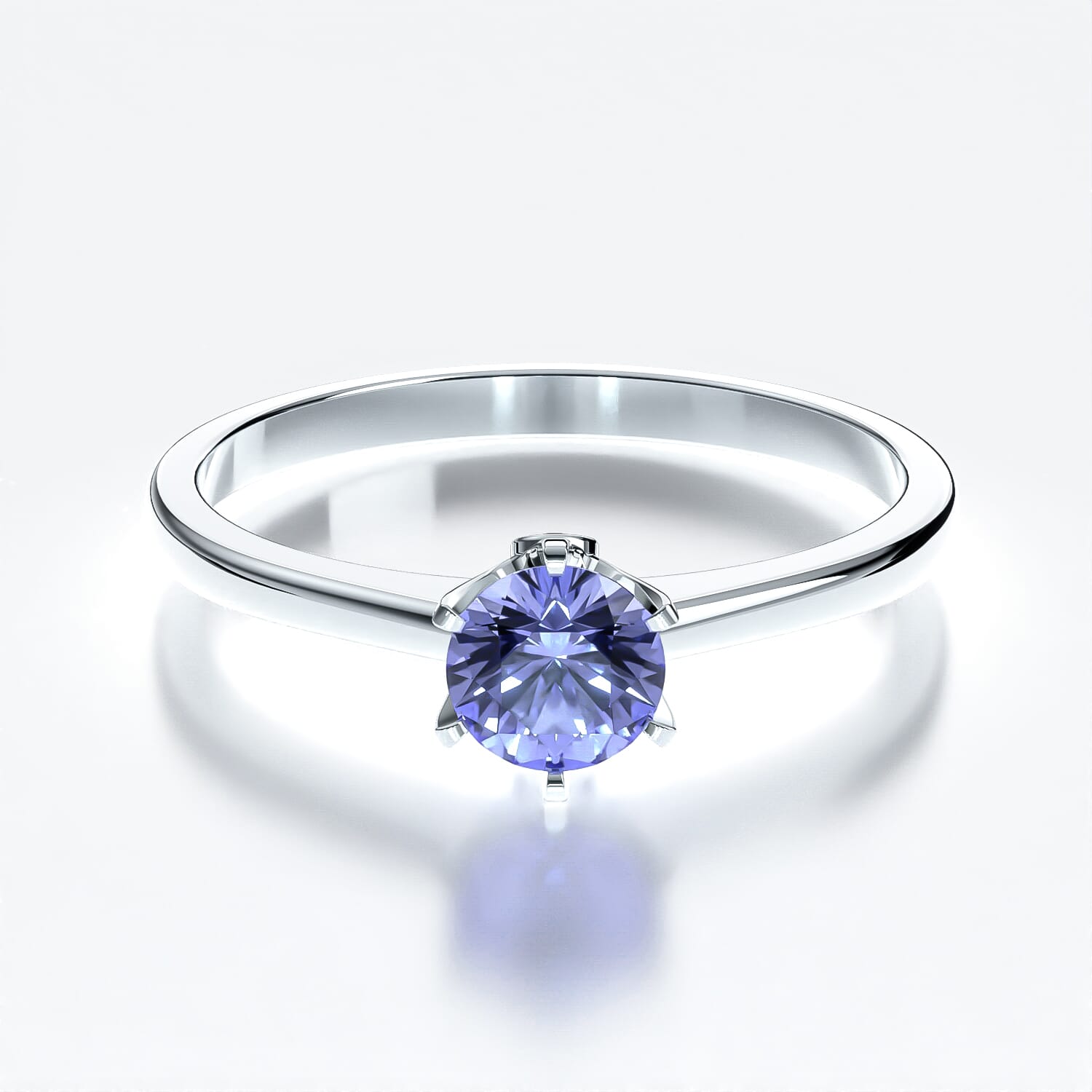 Pierścionek zaręczynowy The Journey: białe złoto, tanzanit