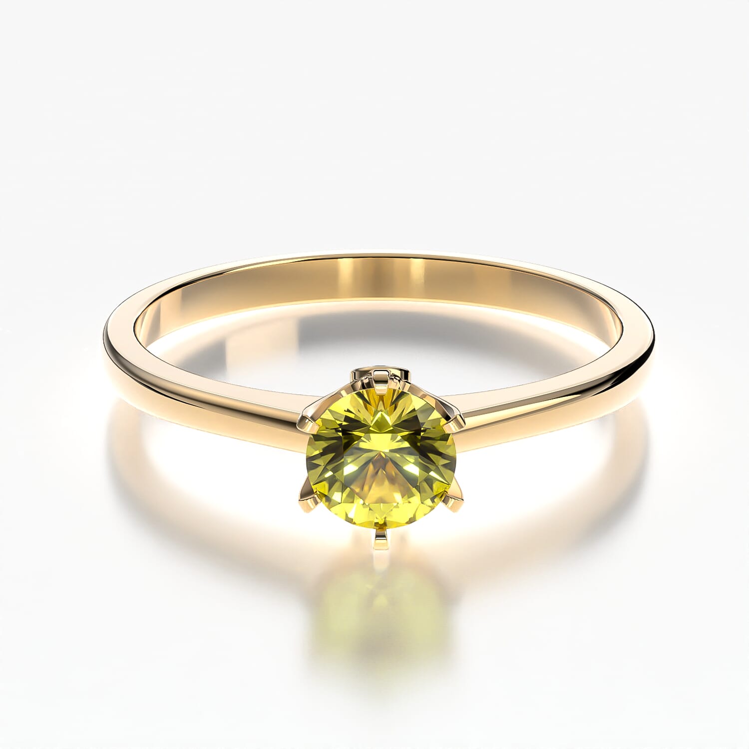 Pierścionek zaręczynowy The Journey: złoty, żółty szafir