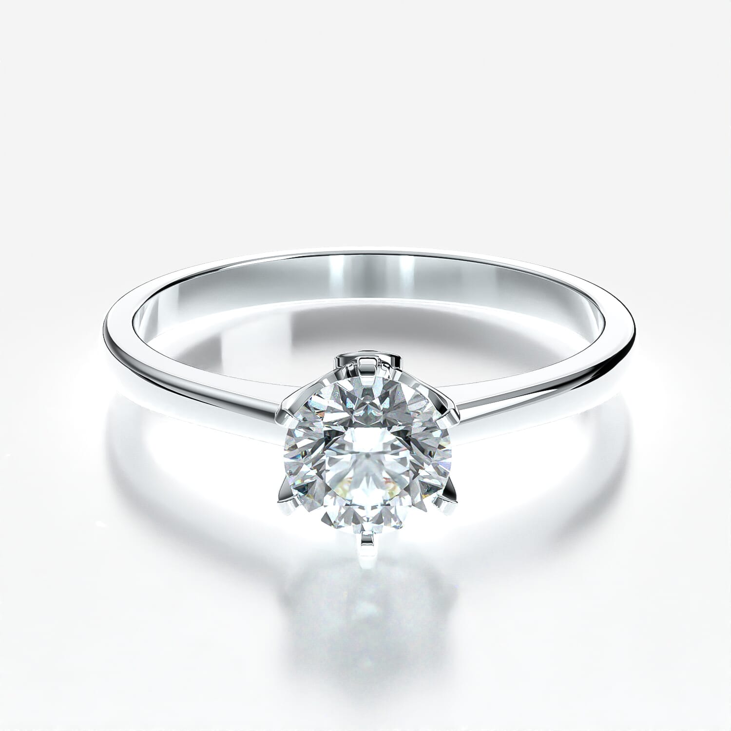 Pierścionek zaręczynowy The Journey: białe złoto, diament