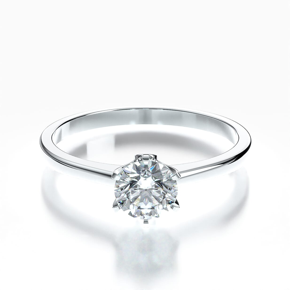 Pierścionek zaręczynowy The Journey: białe złoto, diament