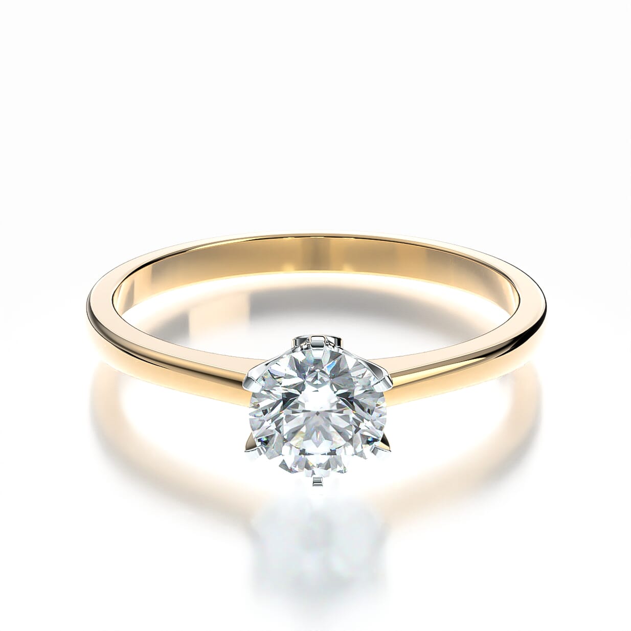 Pierścionek zaręczynowy The Journey: dwukolorowe złoto, diament