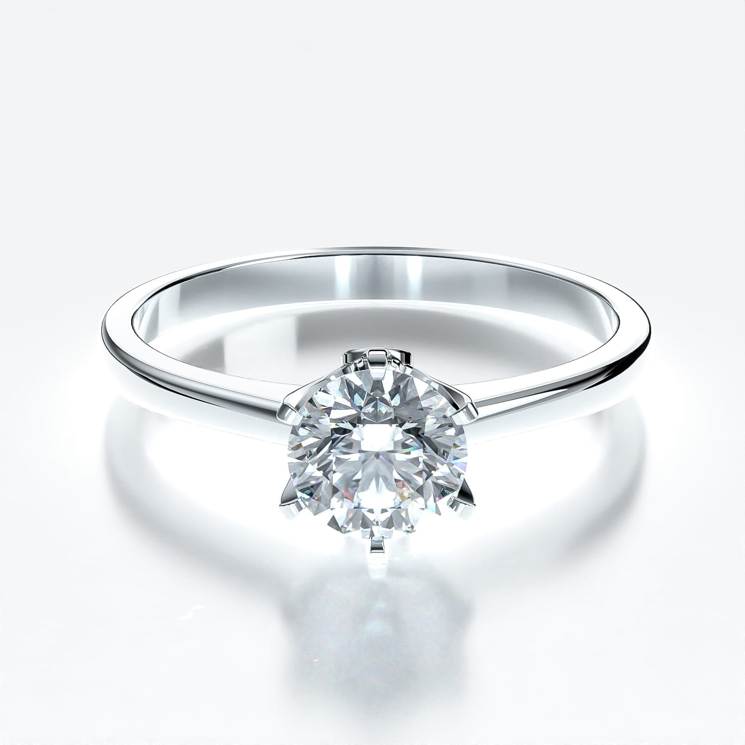 Pierścionek zaręczynowy The Journey: białe złoto, diament