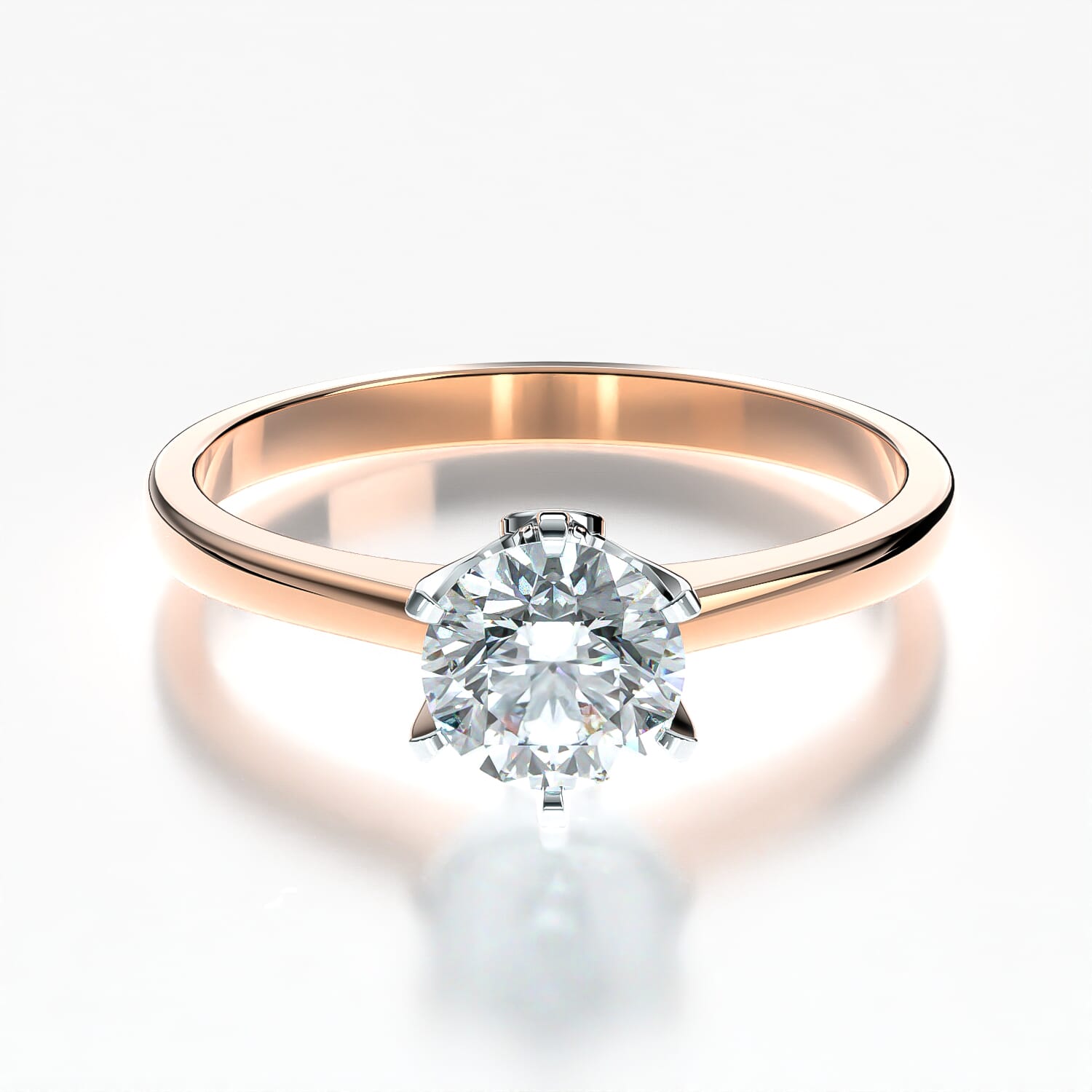 Verlobungsring The Journey: zweifarbiges Gold, Diamant