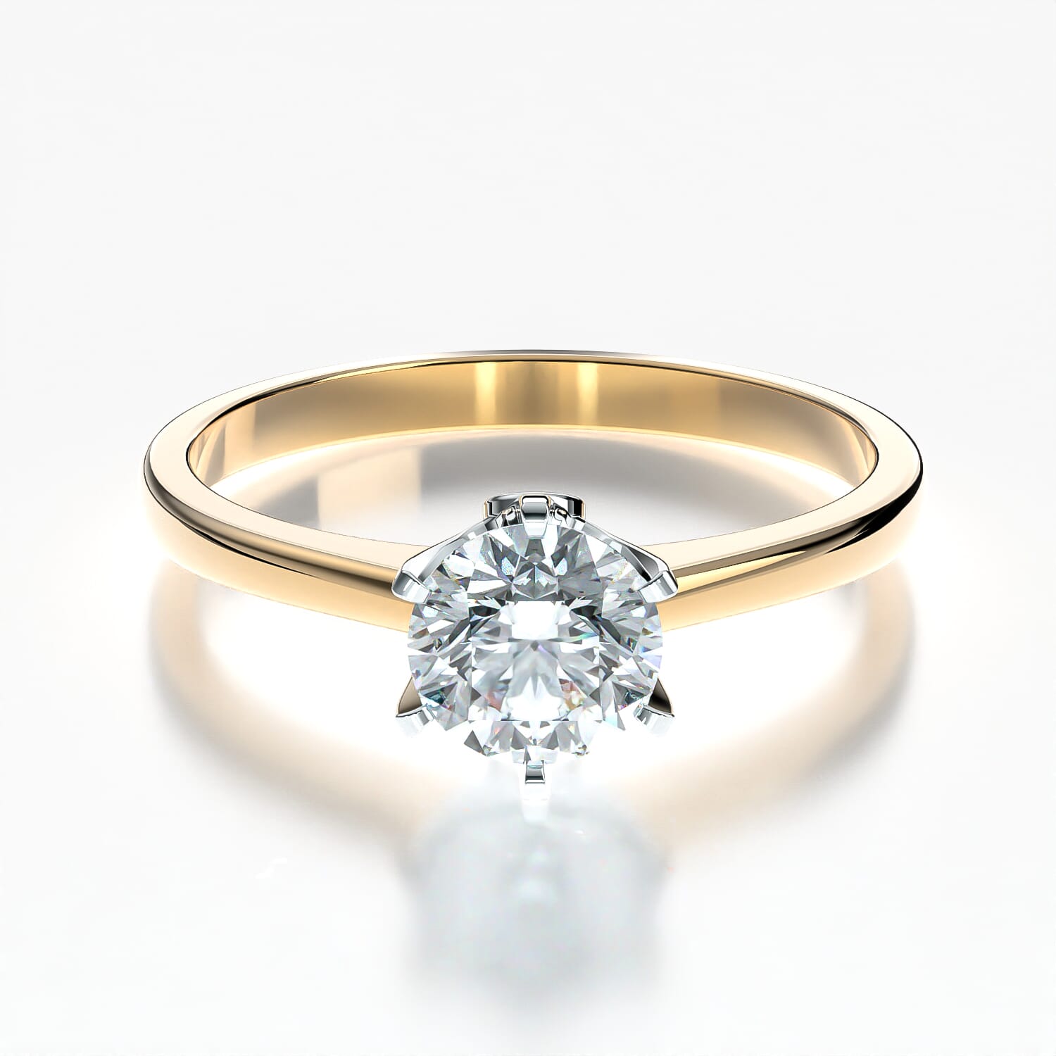 Pierścionek zaręczynowy The Journey: dwukolorowe złoto, diament 