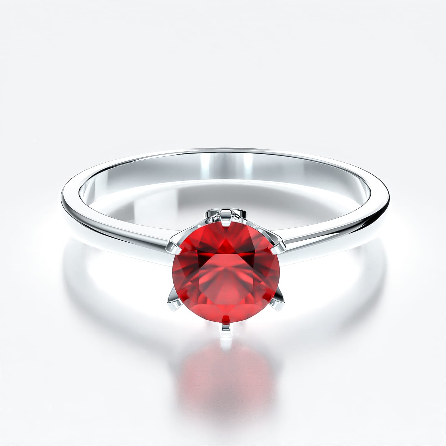 Pierścionek zaręczynowy The Journey: białe złoto, rubin