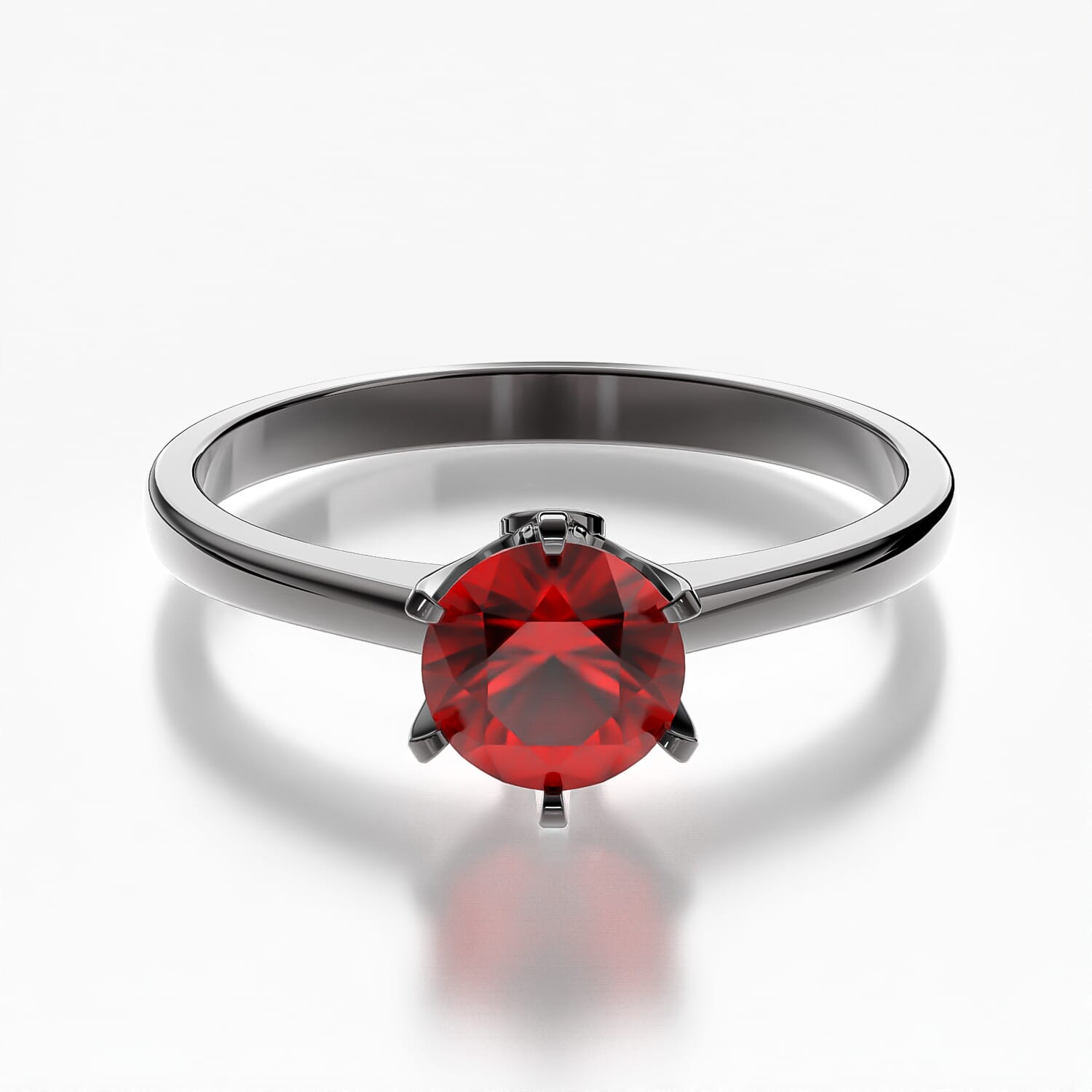 Pierścionek zaręczynowy The Journey: czarne złoto, rubin