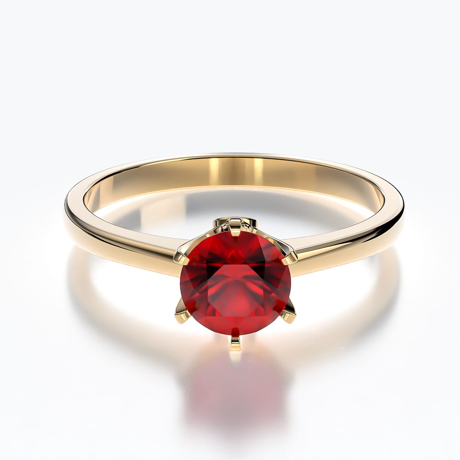 Pierścionek zaręczynowy The Journey: złoty, rubin