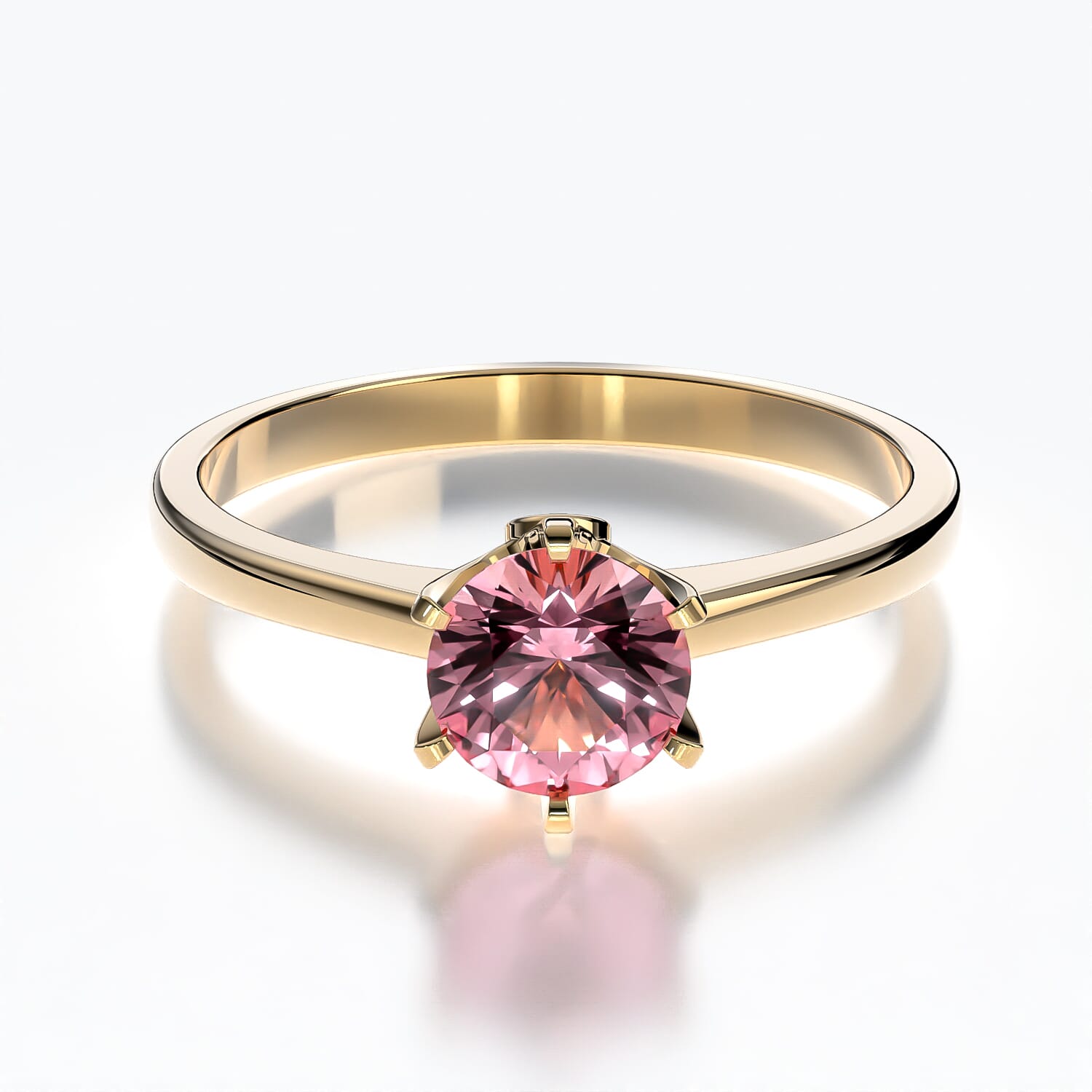 Pierścionek zaręczynowy The Journey: złoty, różowy szafir