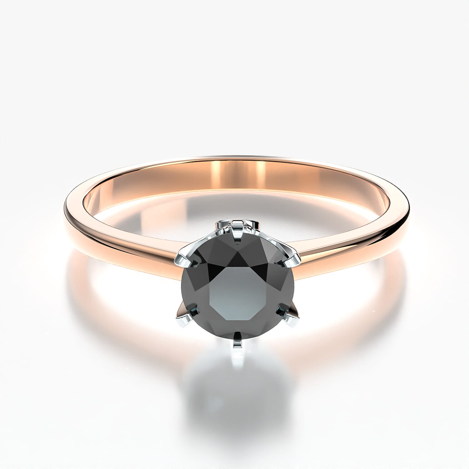 Pierścionek zaręczynowy The Journey: dwukolorowe złoto, czarny diament