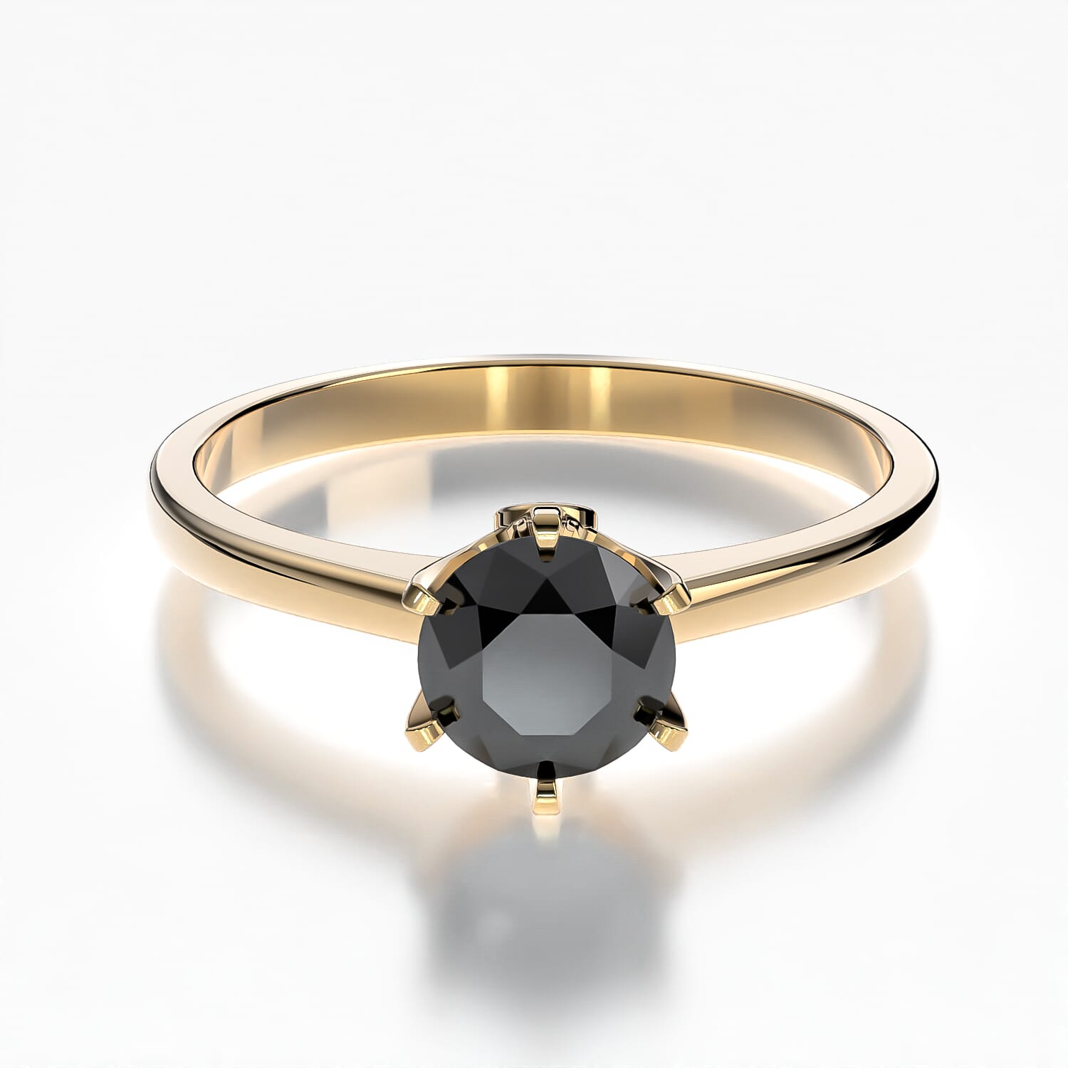 Pierścionek zaręczynowy The Journey: złoty, czarny diament