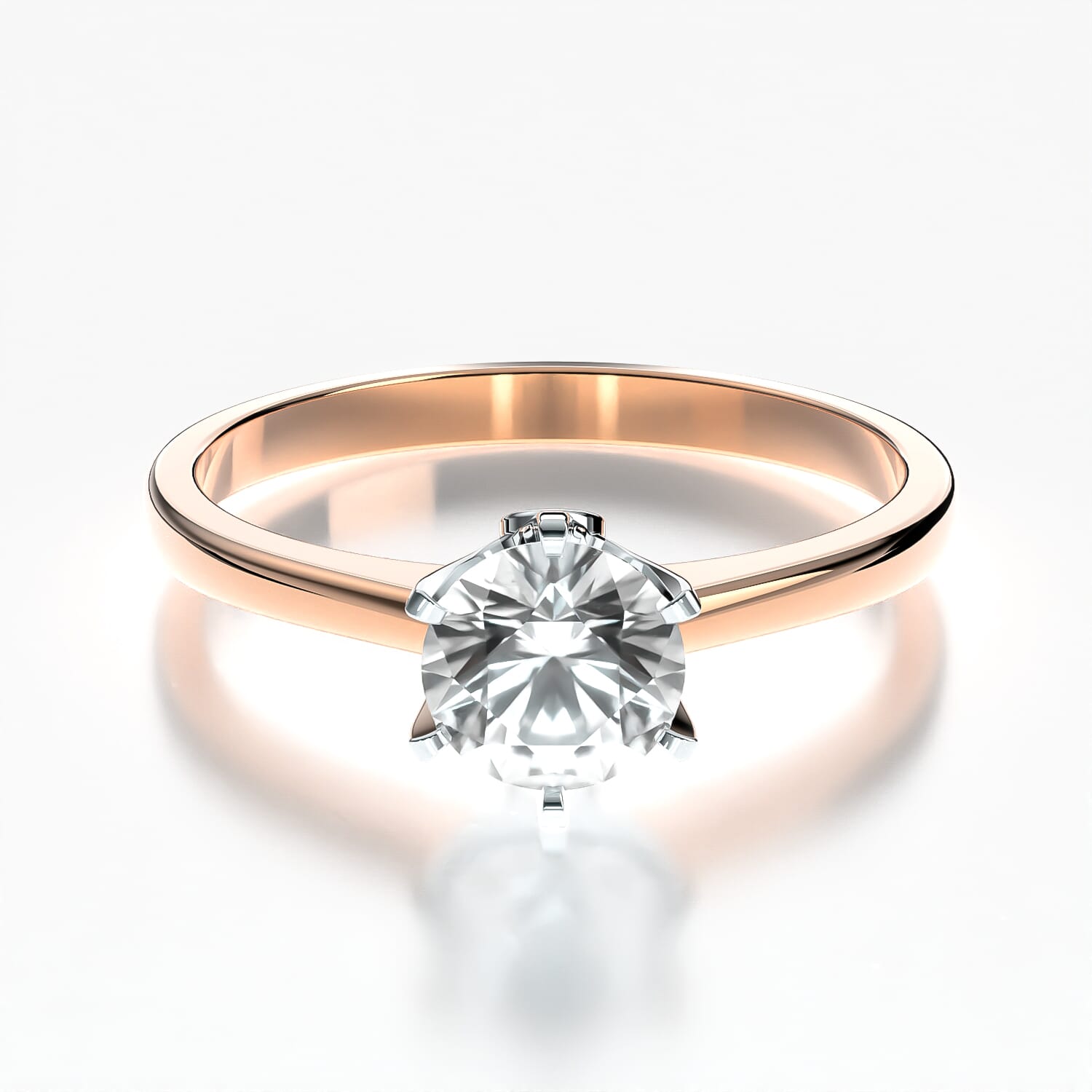 Pierścionek zaręczynowy The Journey: dwukolorowe złoto, z białym szafirem