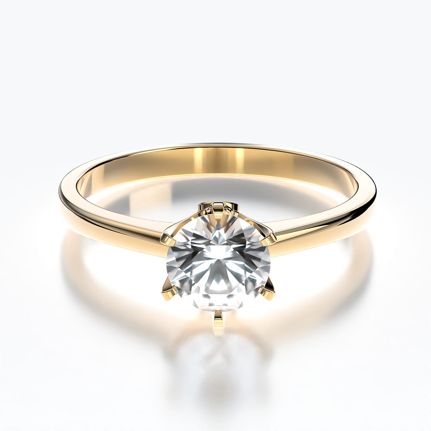 Pierścionek zaręczynowy The Journey: złoty, biały szafir