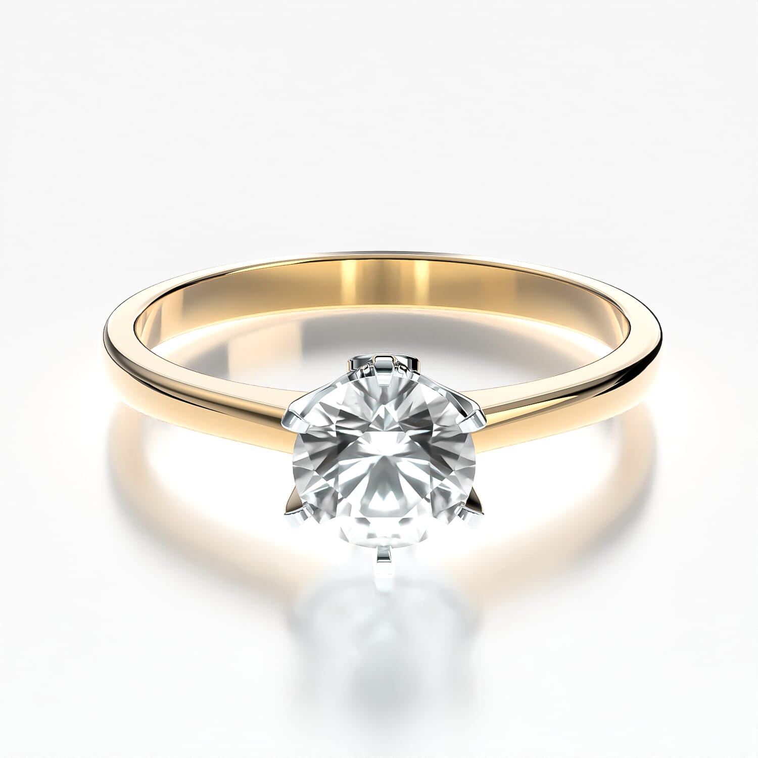 Pierścionek zaręczynowy The Journey: dwukolorowe złoto, z białym szafirem