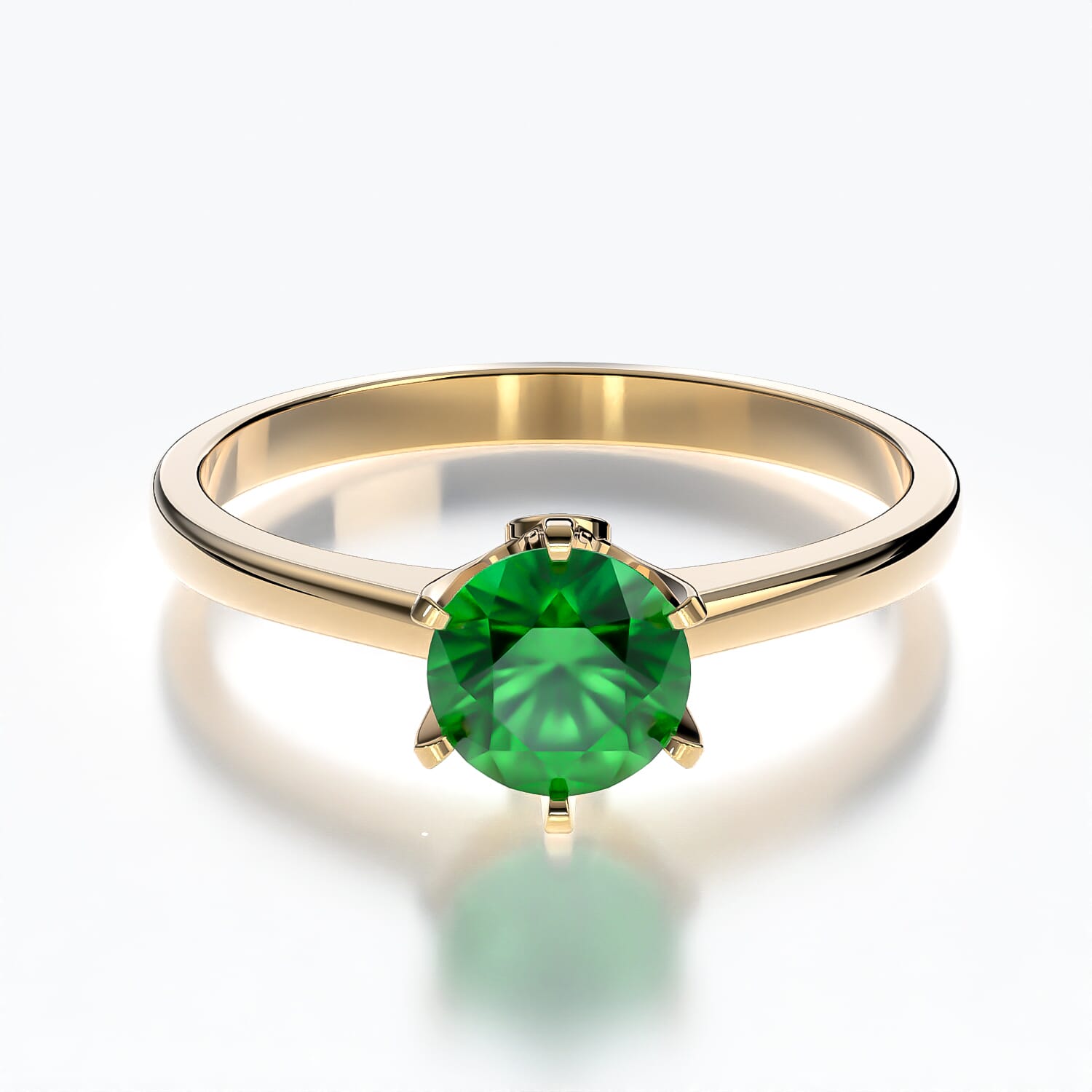 Pierścionek zaręczynowy The Journey: złoty, szmaragd
