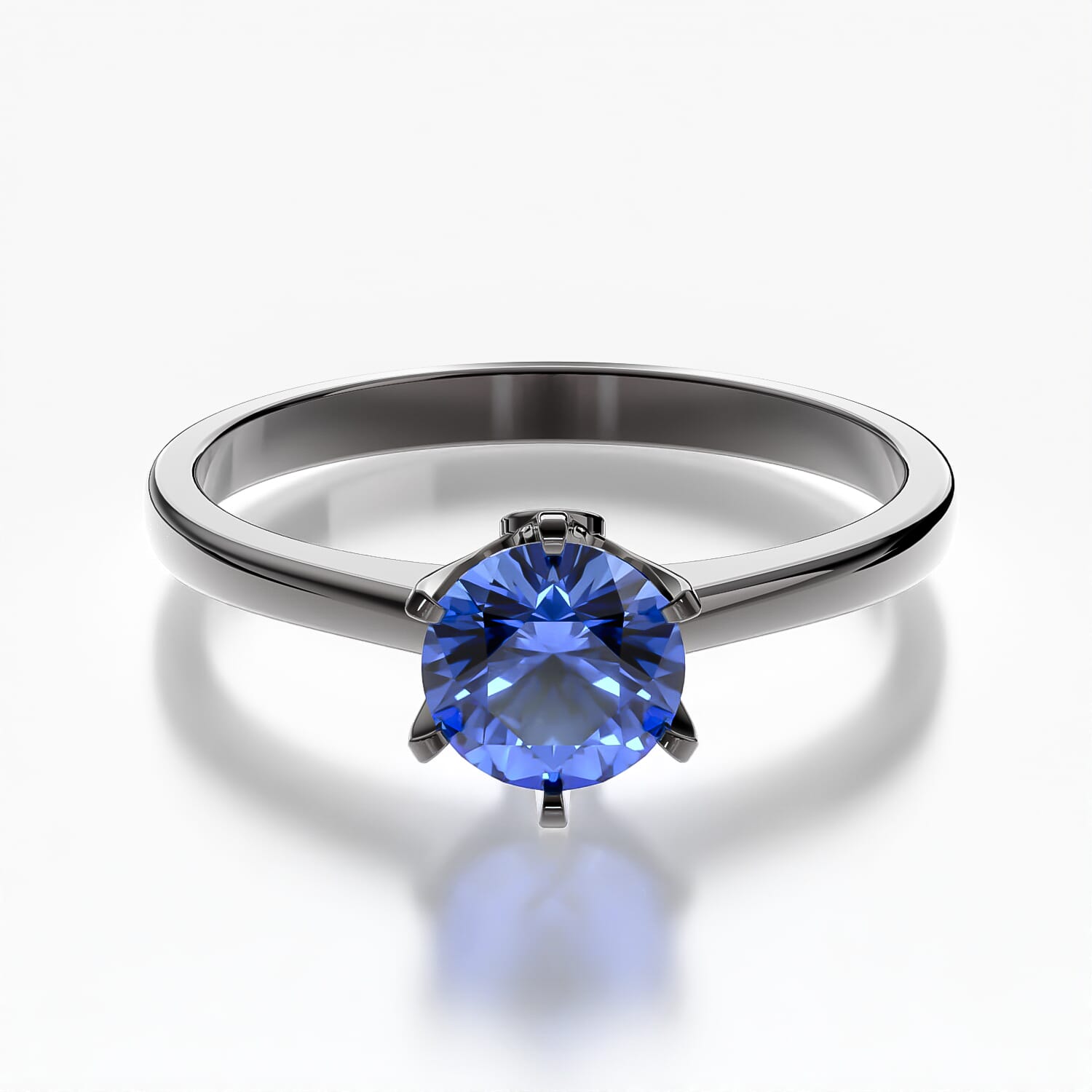 Pierścionek zaręczynowy The Journey: czarne złoto, niebieski szafir