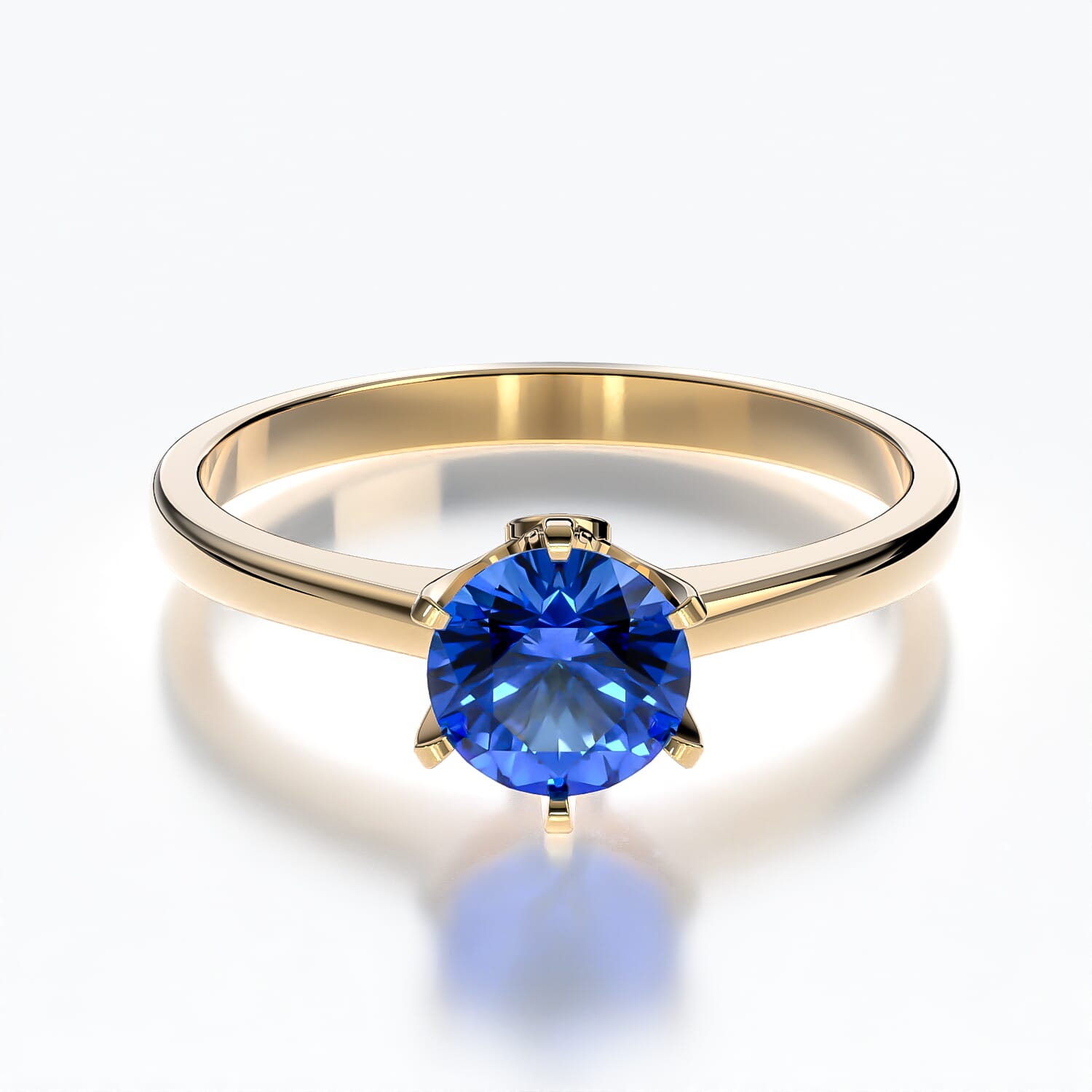Pierścionek zaręczynowy The Journey: złoty, niebieski szafir