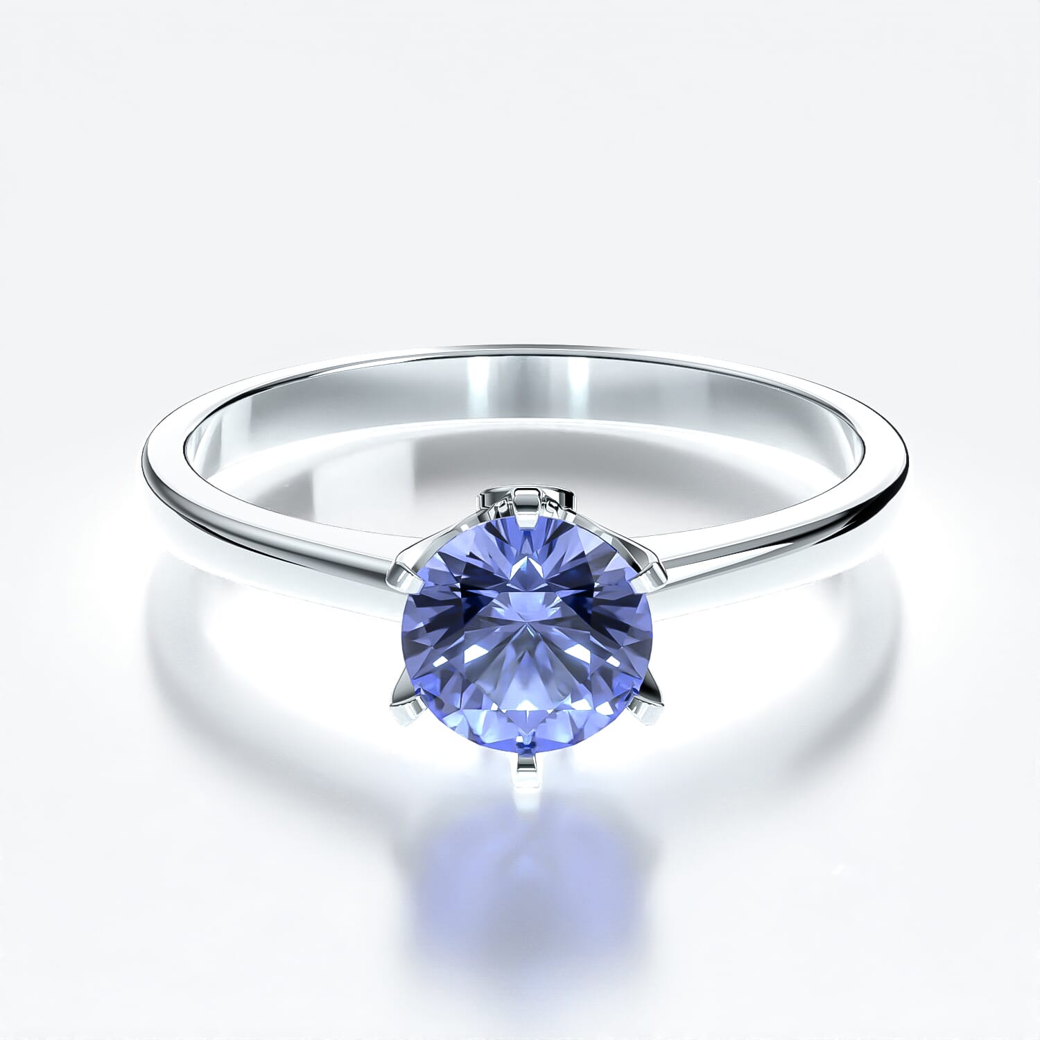 Pierścionek zaręczynowy The Journey: białe złoto, tanzanit