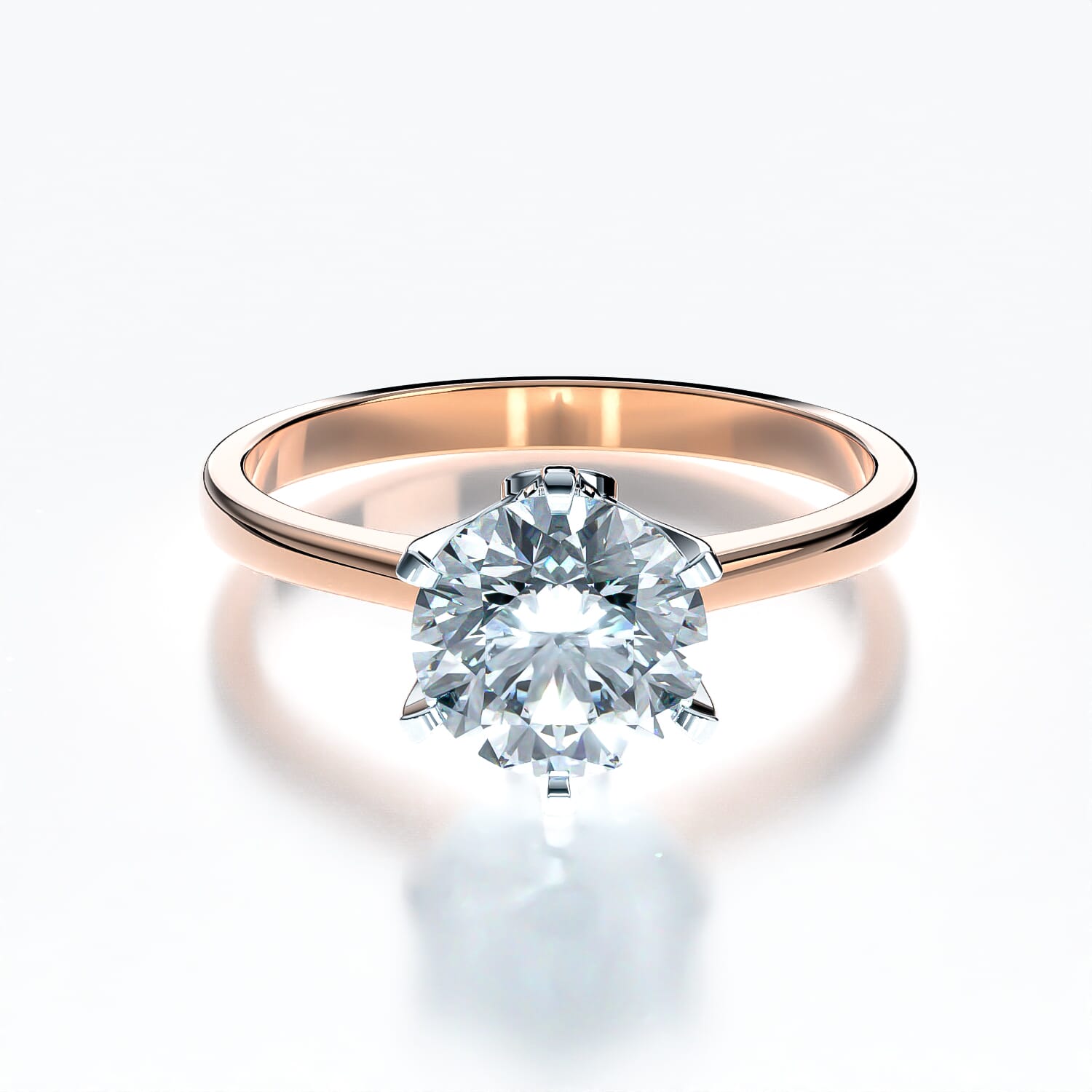 Pierścionek zaręczynowy The Journey: dwukolorowe złoto, diament 