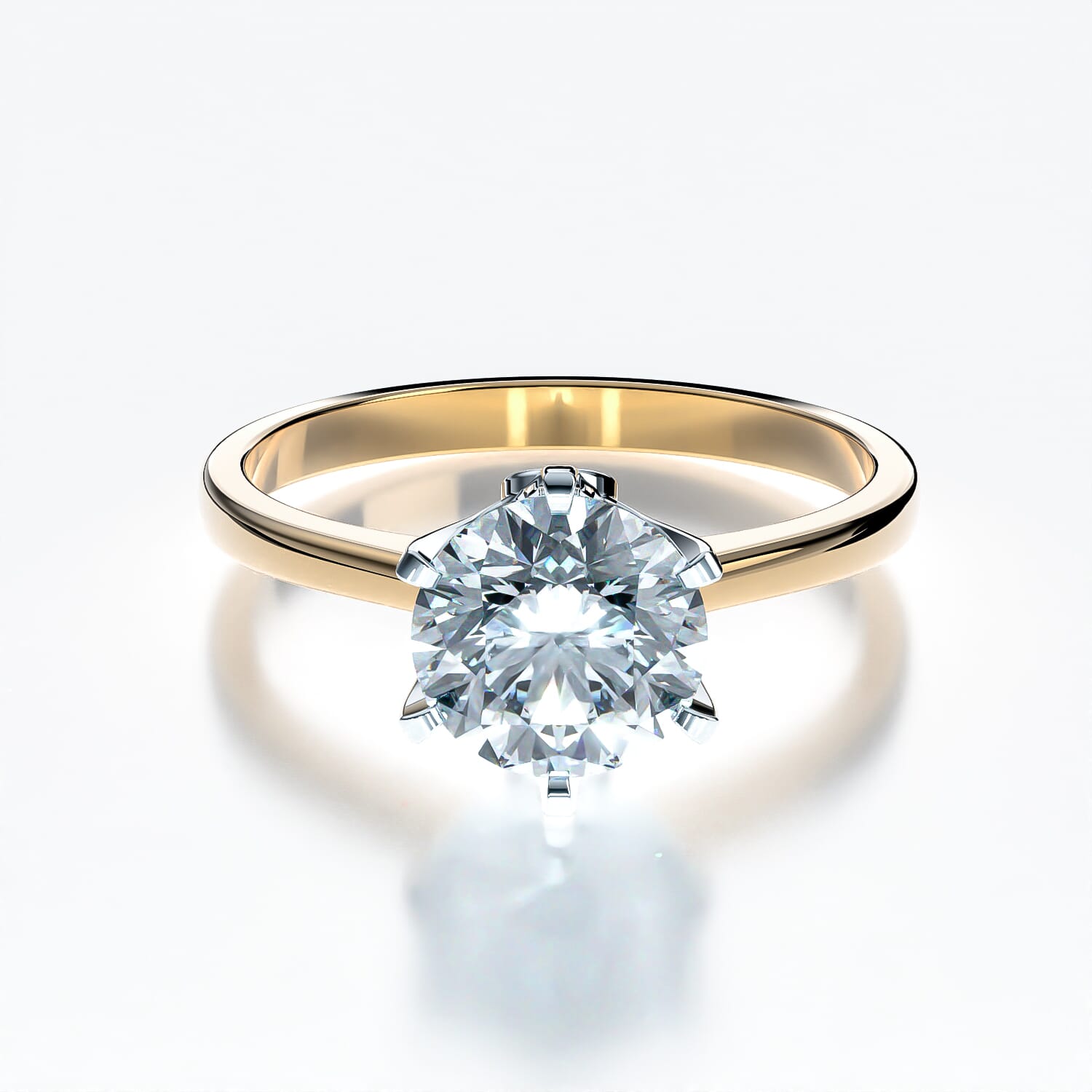 Pierścionek zaręczynowy The Journey: dwukolorowe złoto, diament 