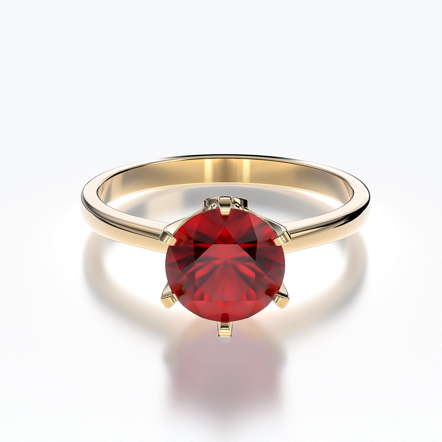 Pierścionek zaręczynowy The Journey: złoty, rubin