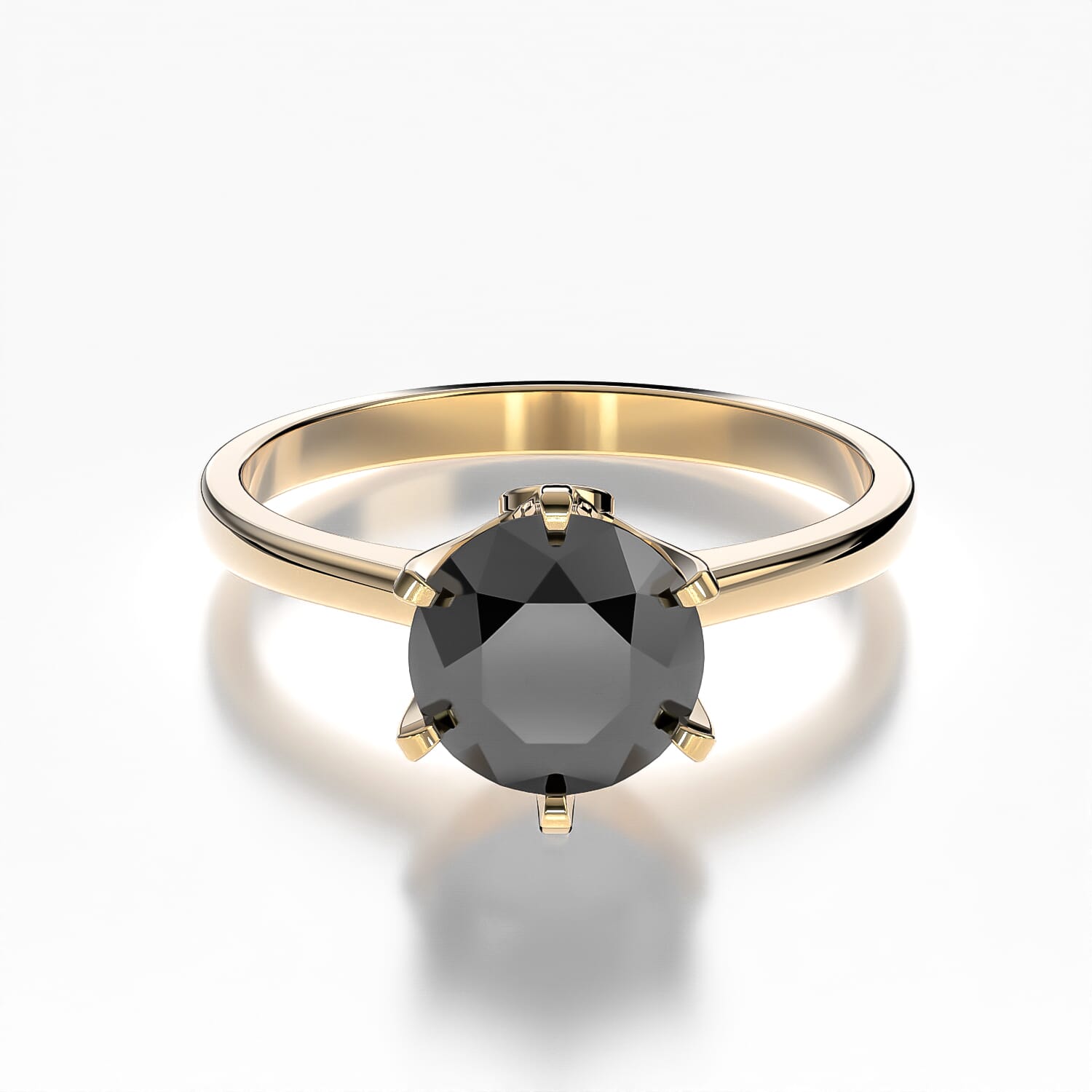 Pierścionek zaręczynowy The Journey: złoty, czarny diament