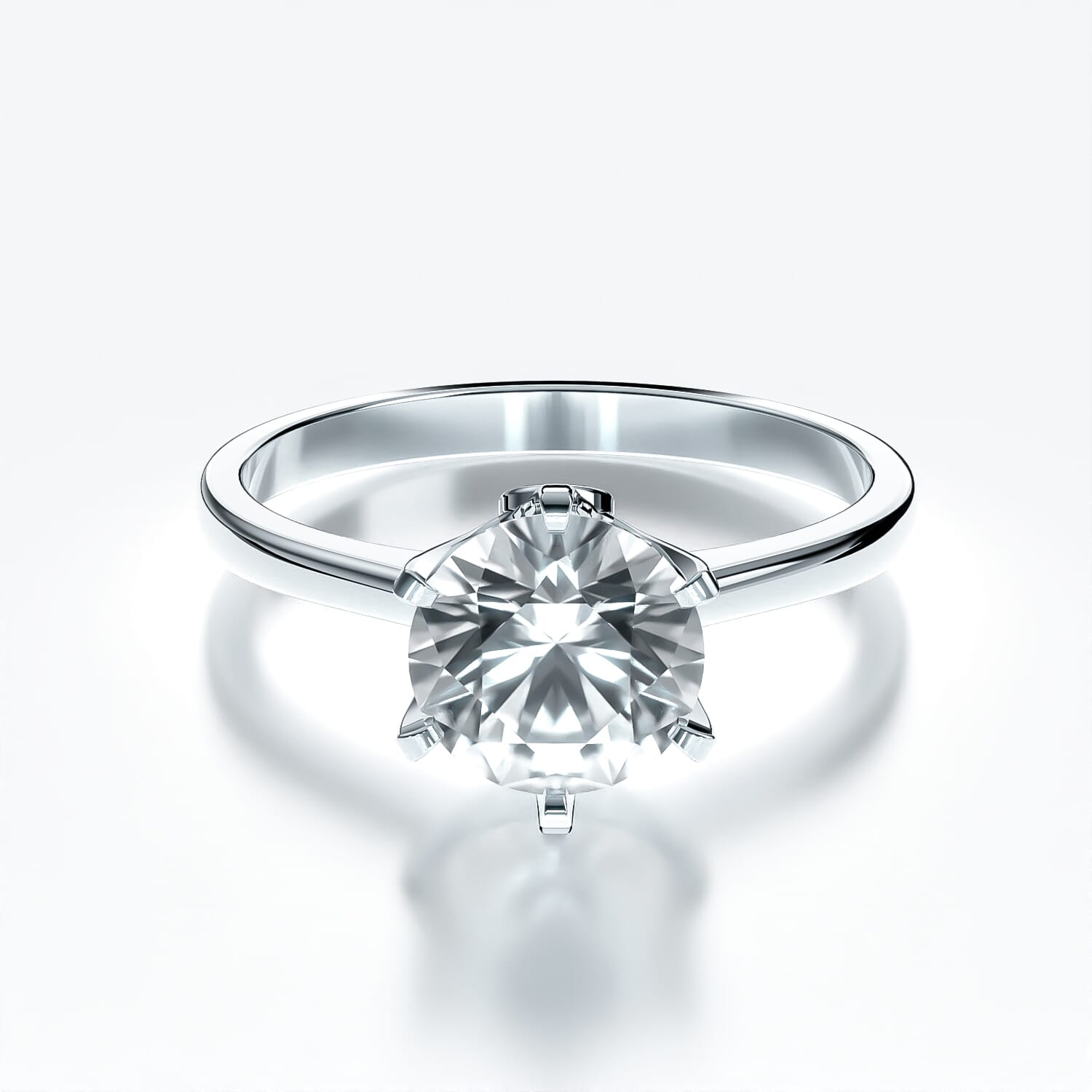 Pierścionek zaręczynowy The Journey: białe złoto, biały szafir