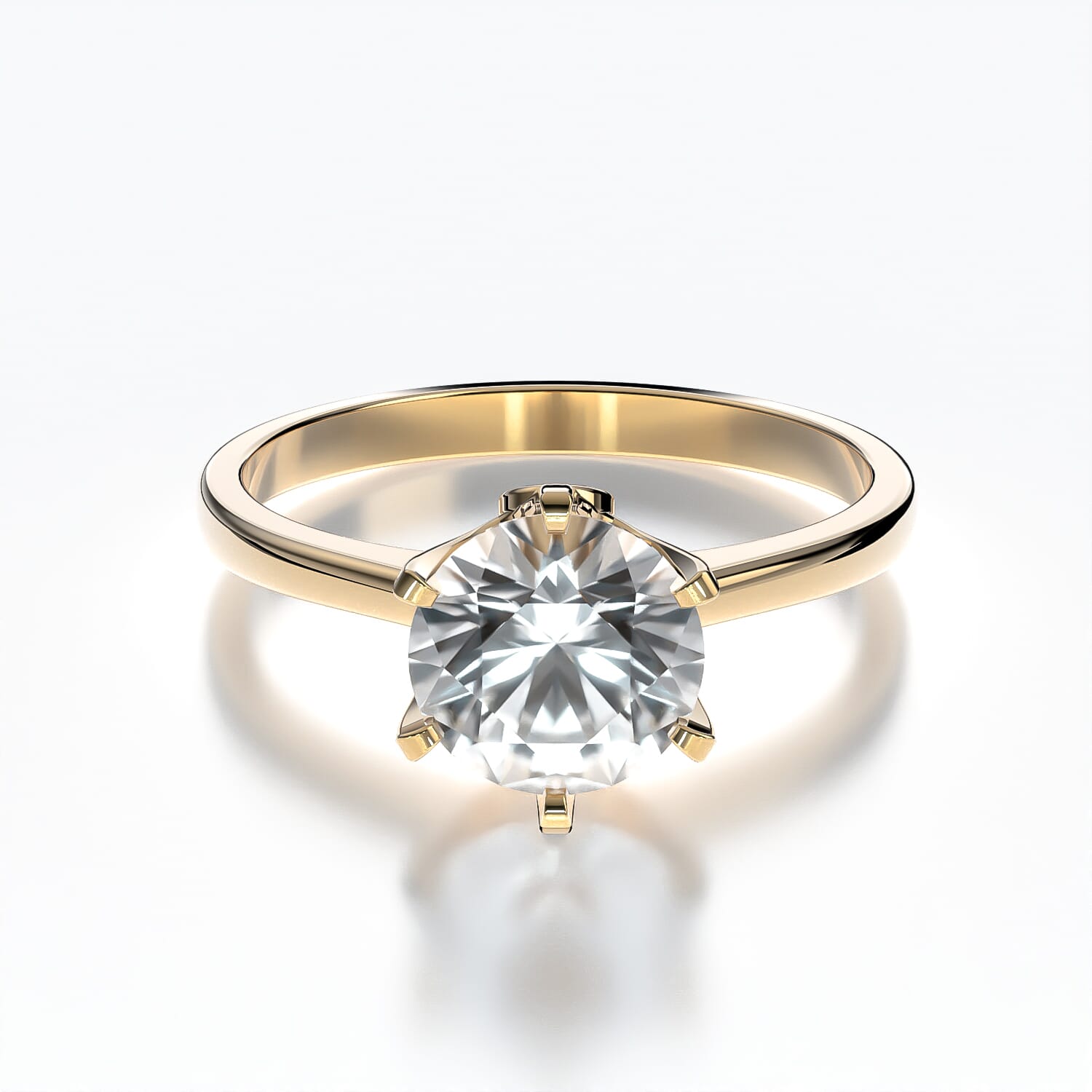 Pierścionek zaręczynowy The Journey: złoty, biały szafir