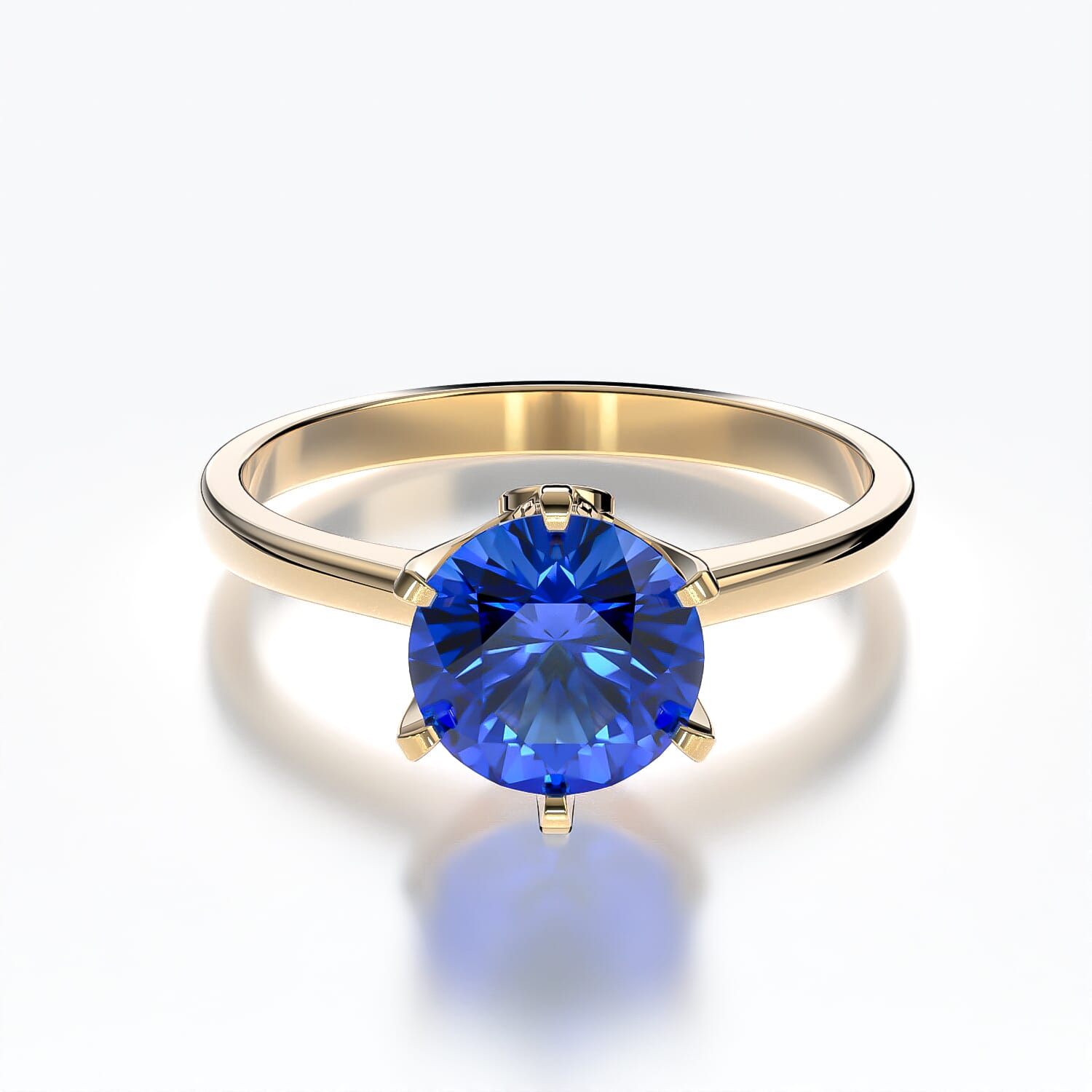 Pierścionek zaręczynowy The Journey: złoty, niebieski szafir