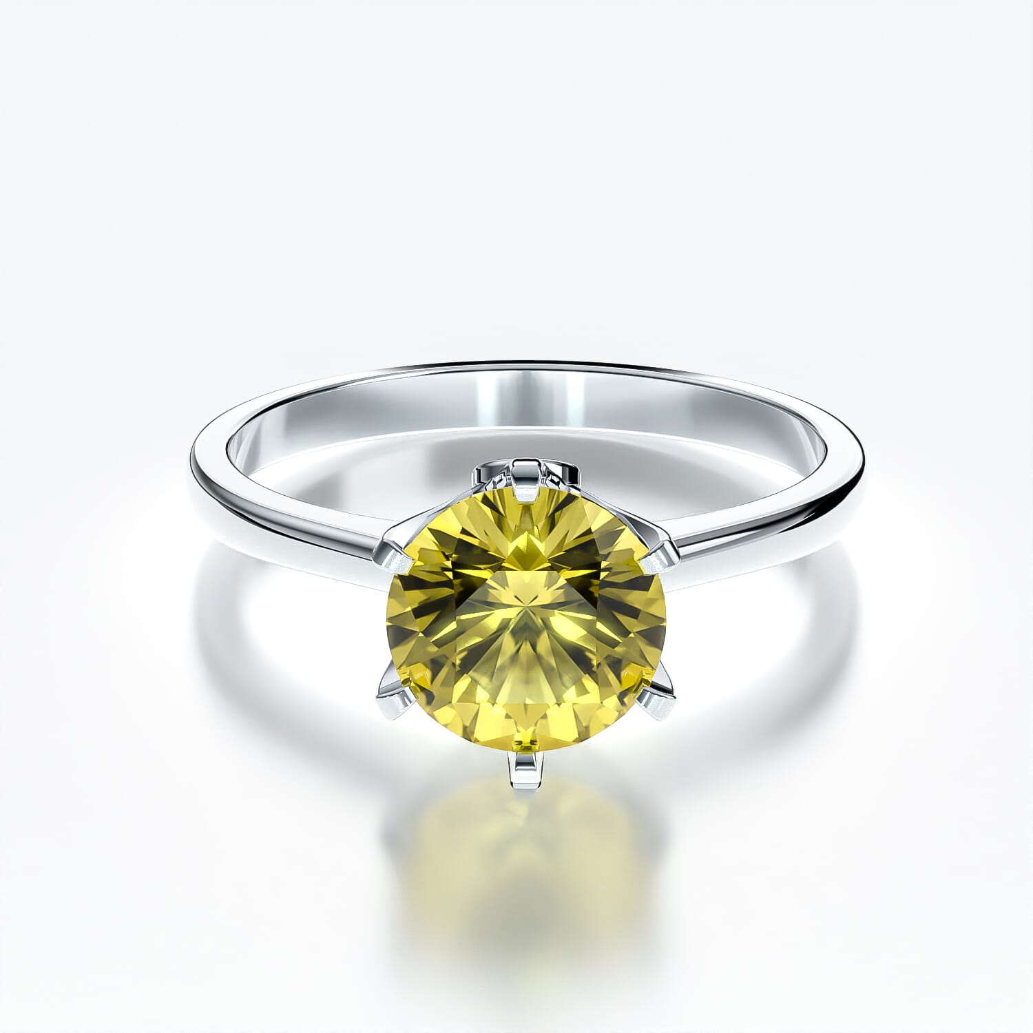 Pierścionek zaręczynowy The Journey: białe złoto, żółty szafir