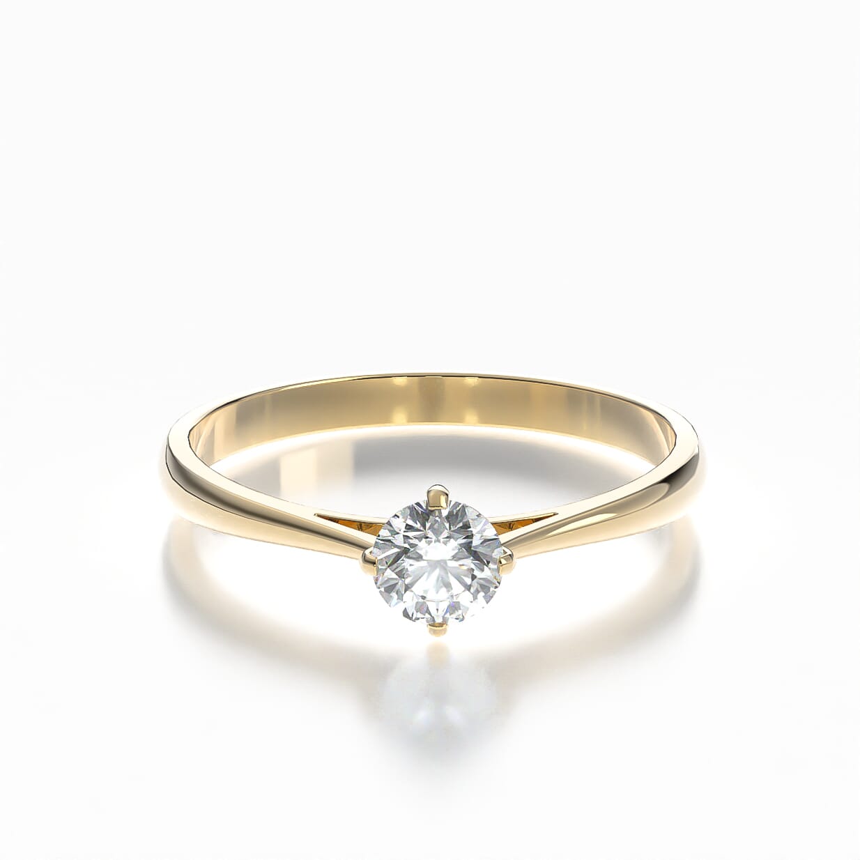 Pierścionek zaręczynowy The Light: złoty, diament