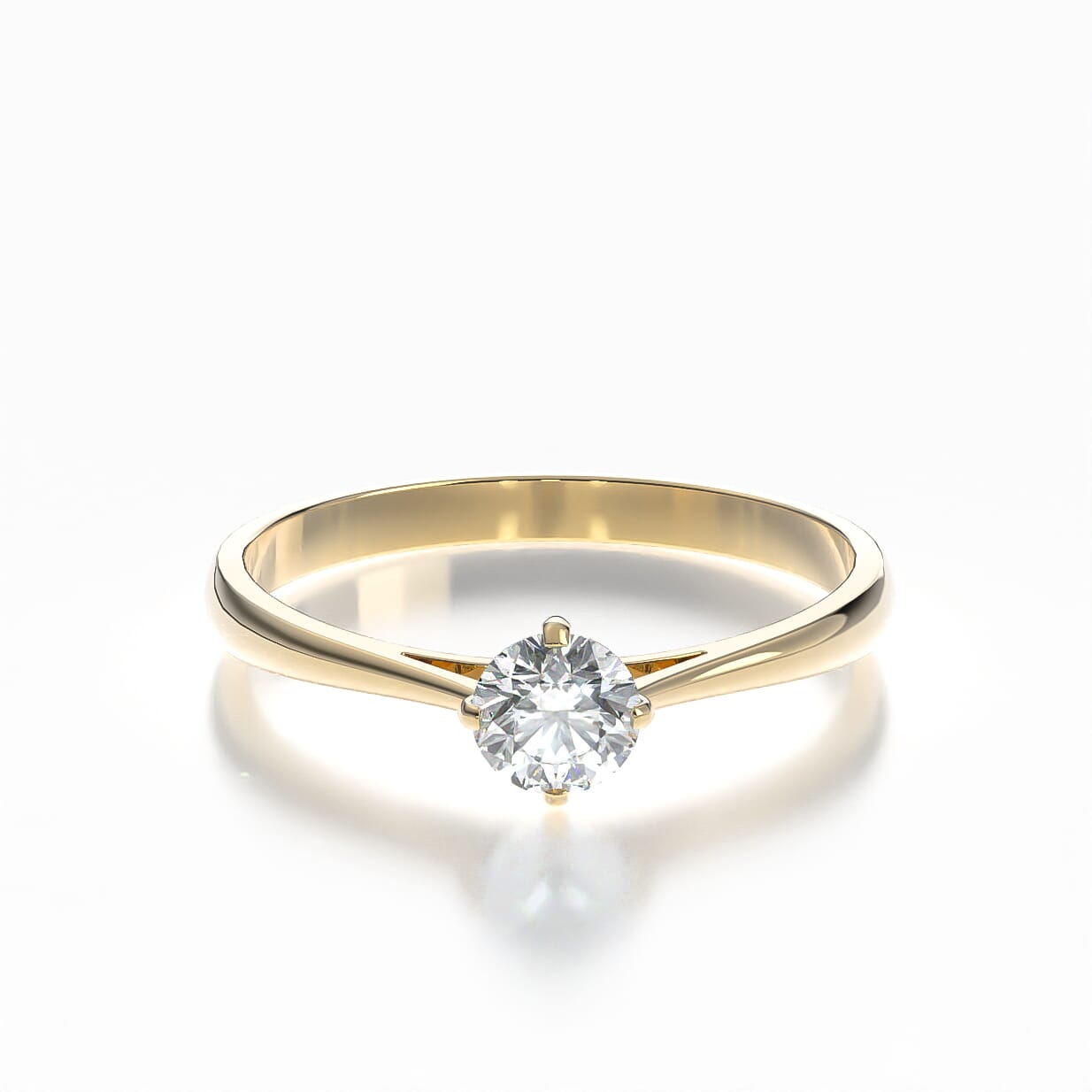 Pierścionek zaręczynowy The Light: złoty, diament