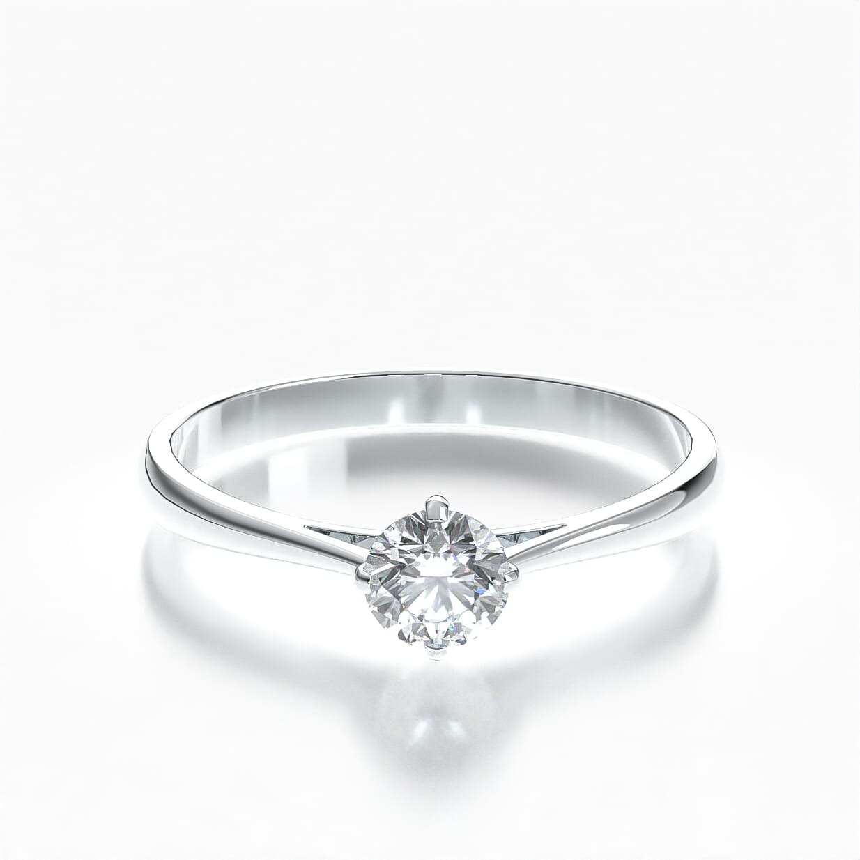 Pierścionek zaręczynowy The Light: białe złoto, diament