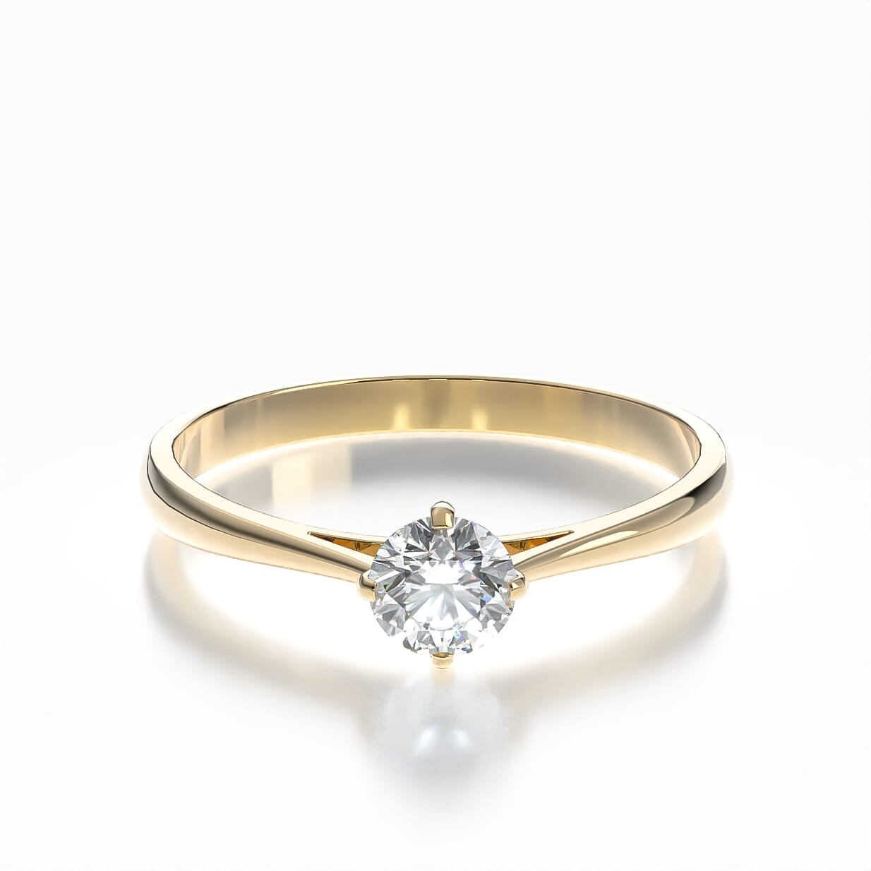 Pierścionek zaręczynowy The Light: złoty, diament