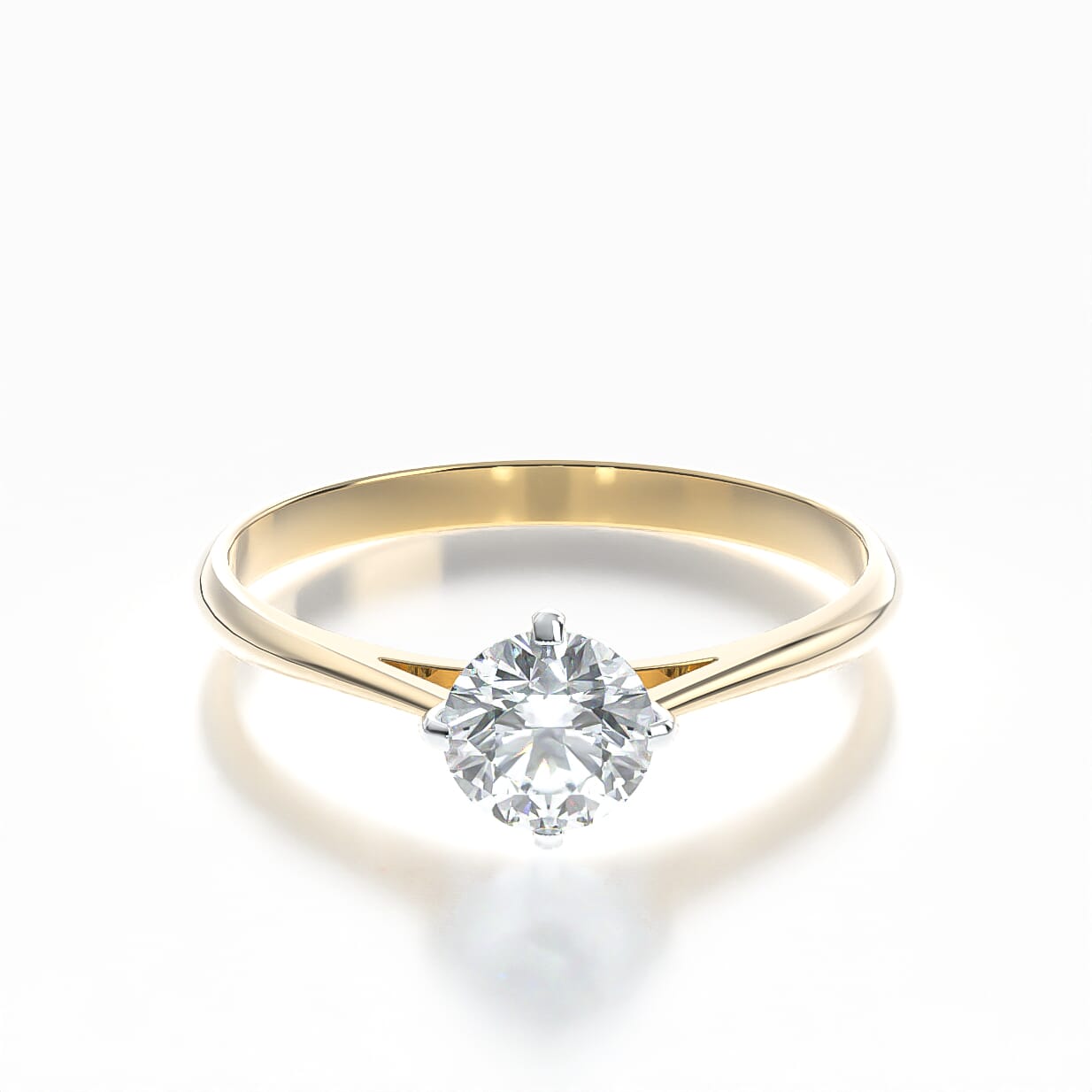 Pierścionek zaręczynowy The Light: dwukolorowe złoto, z diamentem